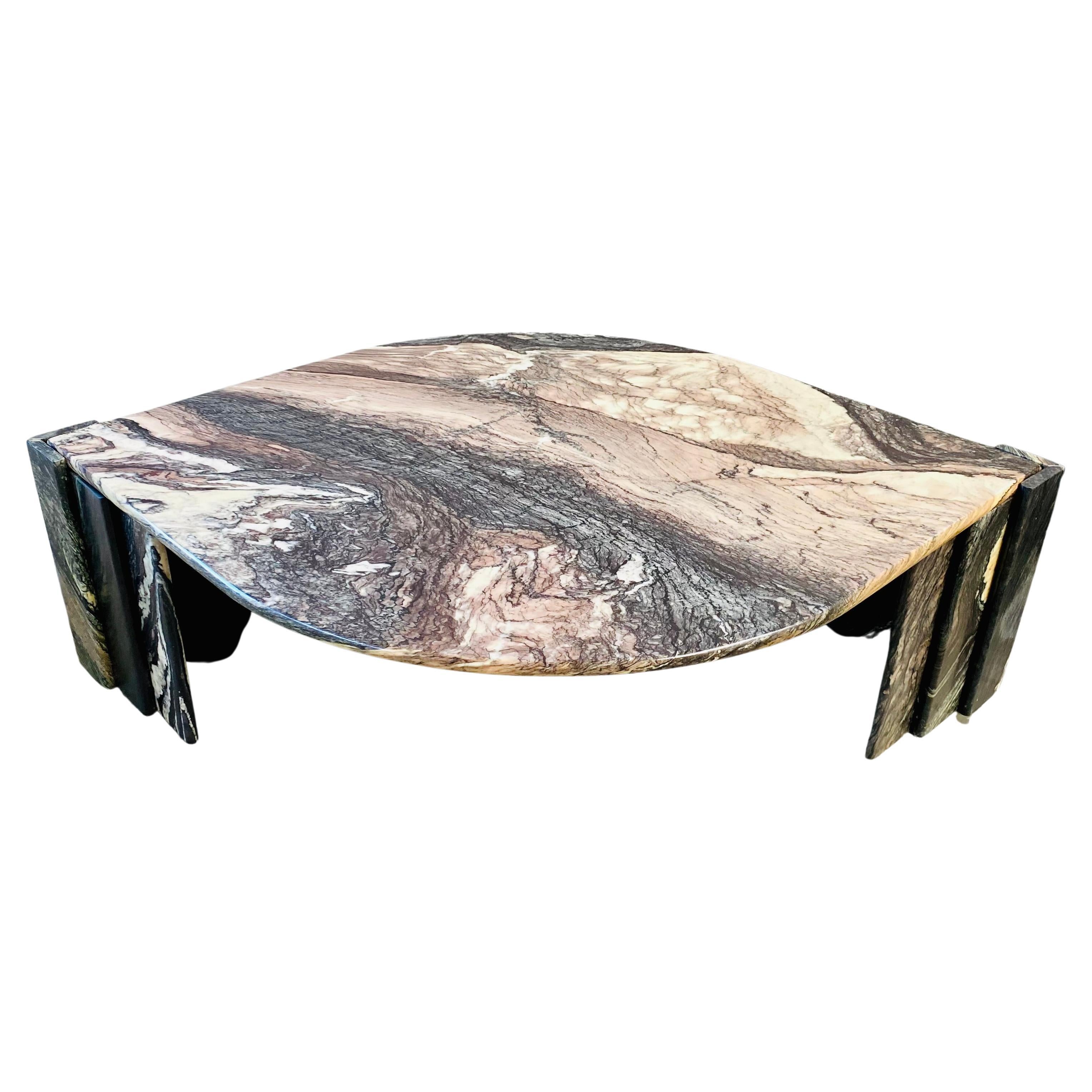 Cipollino marble Coffee Table "Eye" by Roche Bobois, Italy, 1970s