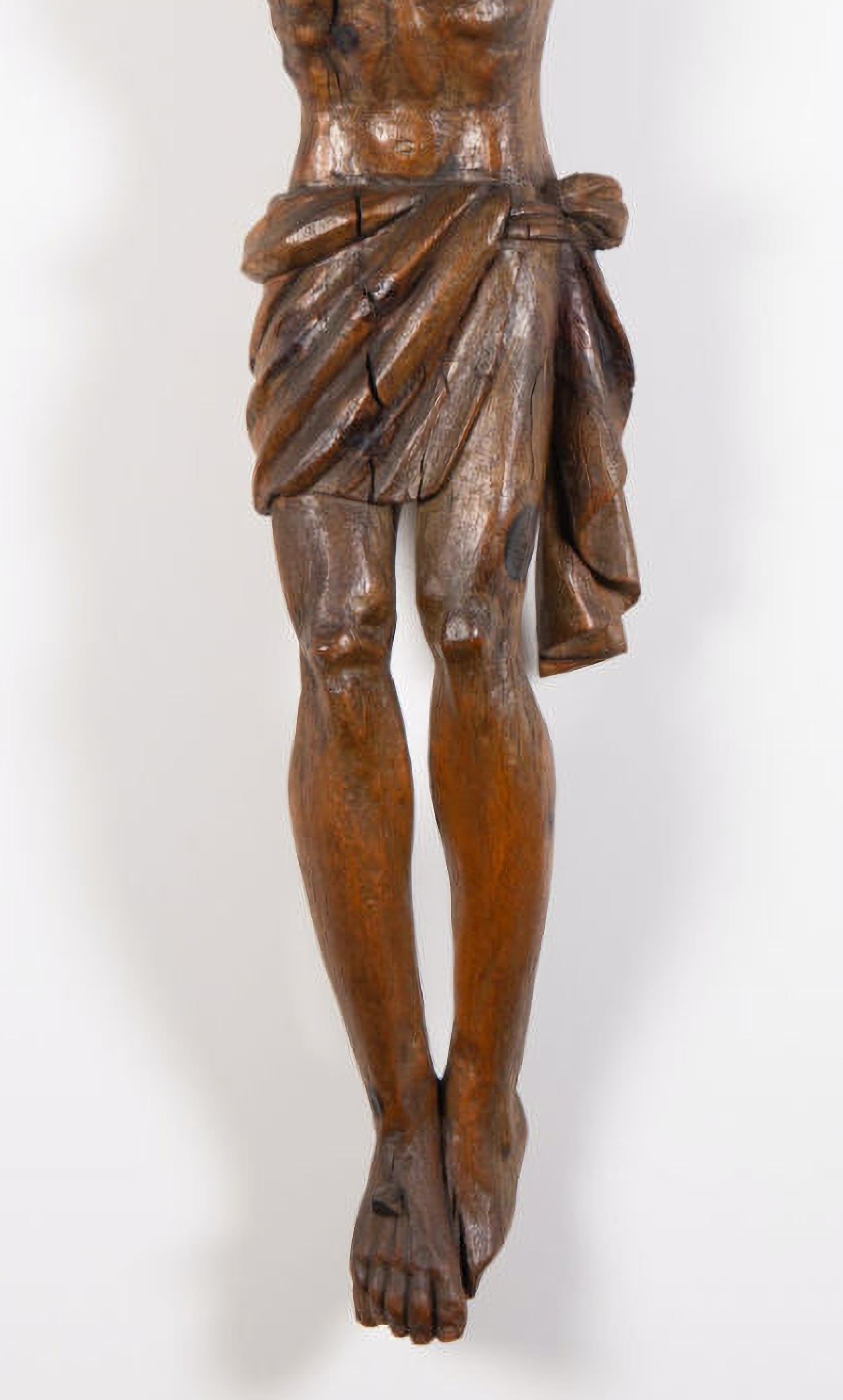 SICILIAN MASTER OF THE 17TH CENTURY „Christ on the Cross“ hoch: 97 cm (Gotisch) im Angebot