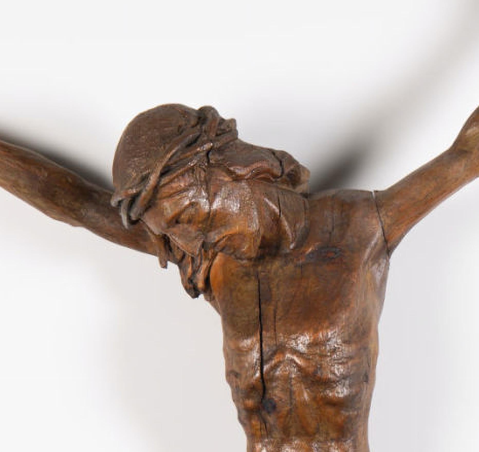 SICILIAN MASTER OF THE 17TH CENTURY „Christ on the Cross“ hoch: 97 cm (Handgefertigt) im Angebot