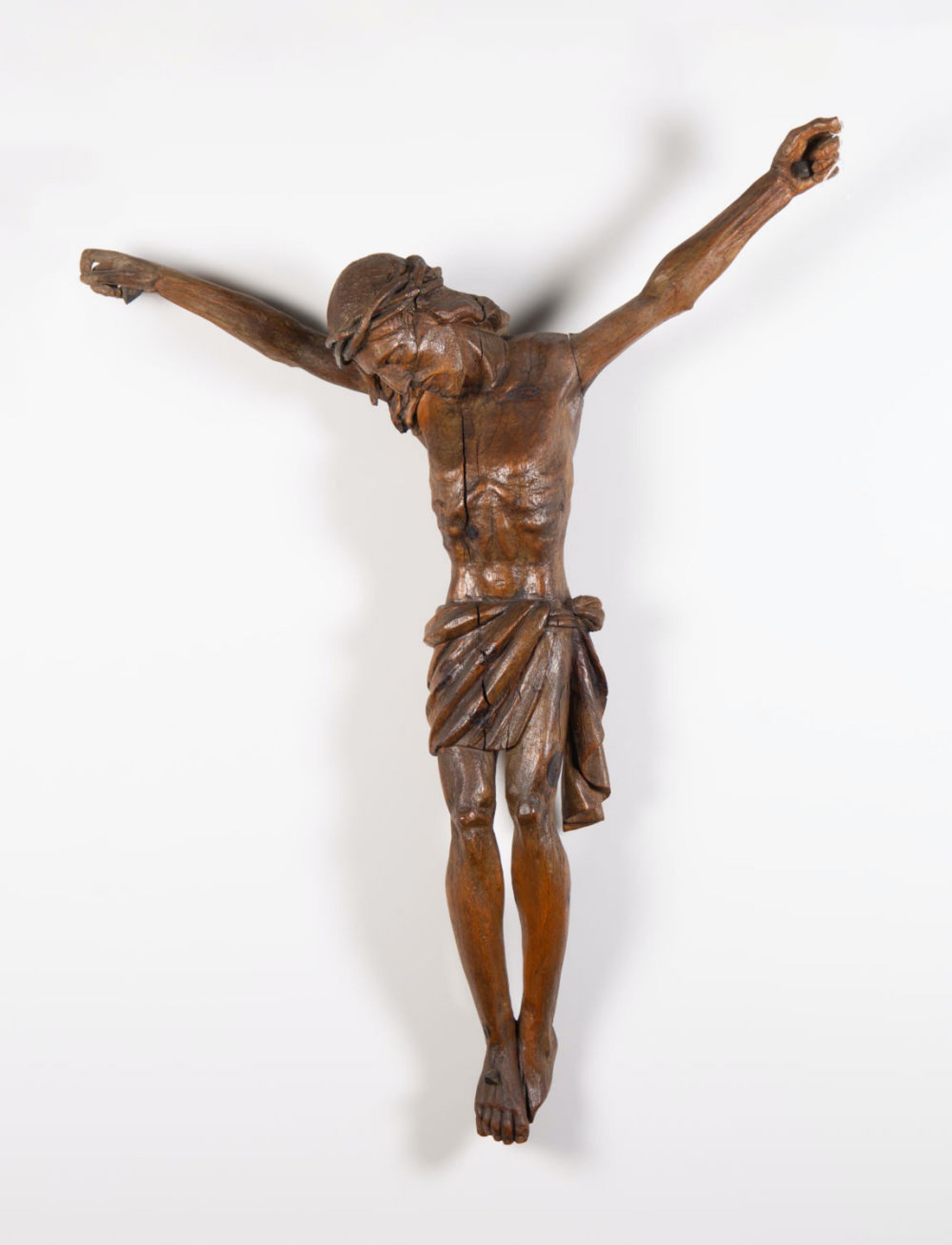 SICILIAN MASTER OF THE 17TH CENTURY „Christ on the Cross“ hoch: 97 cm im Zustand „Gut“ im Angebot in Madrid, ES