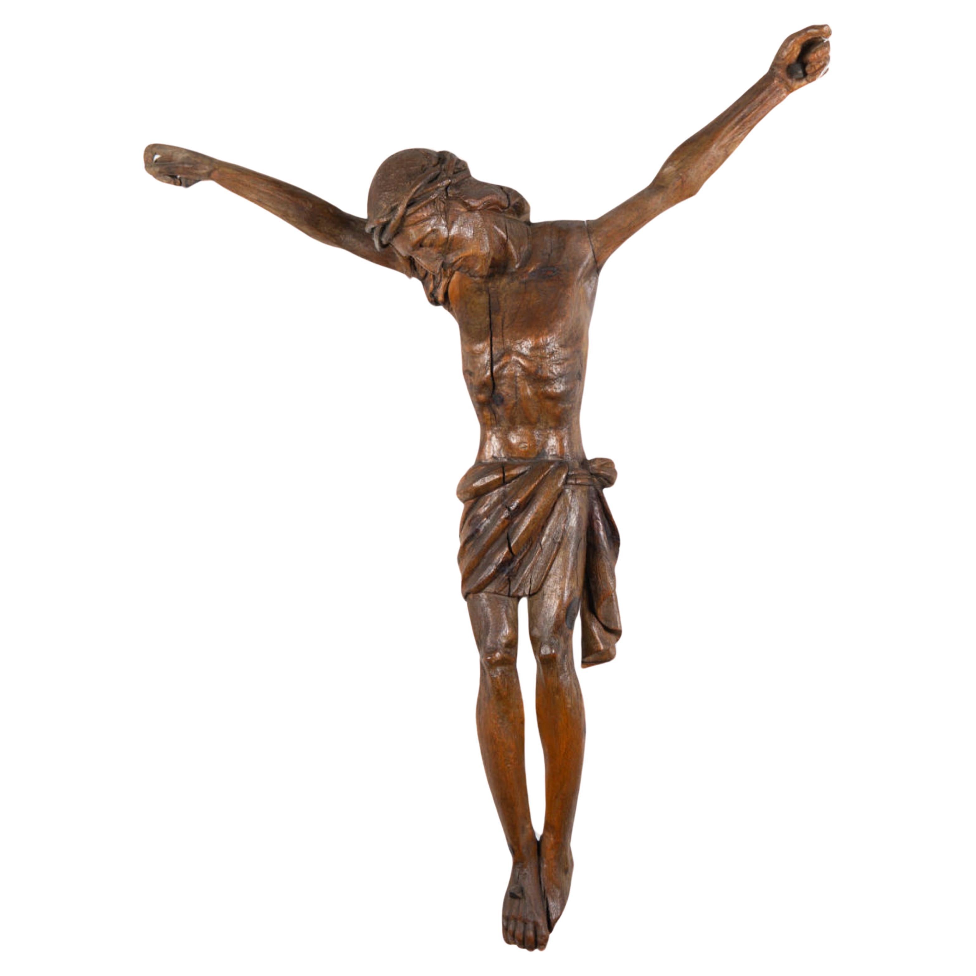 SICILIAN MASTER OF THE 17TH CENTURY "Christ on the Cross" Hight : 97cm For Sale