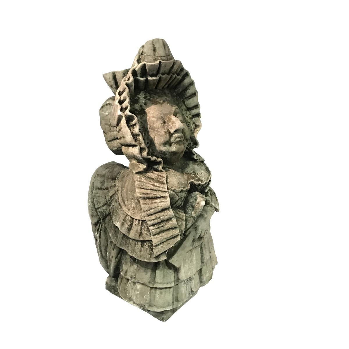 Italian Sicilian Female Figure Stone Gnome, Italy, 19th Century