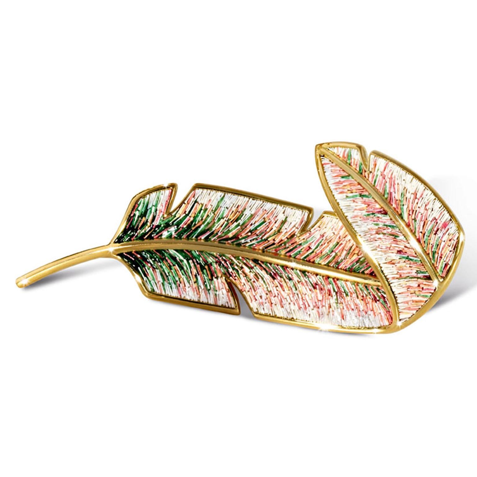 Stylish Brooch Designed by Rogers Thomas Gold and Micromosaic In New Condition For Sale In London, GB