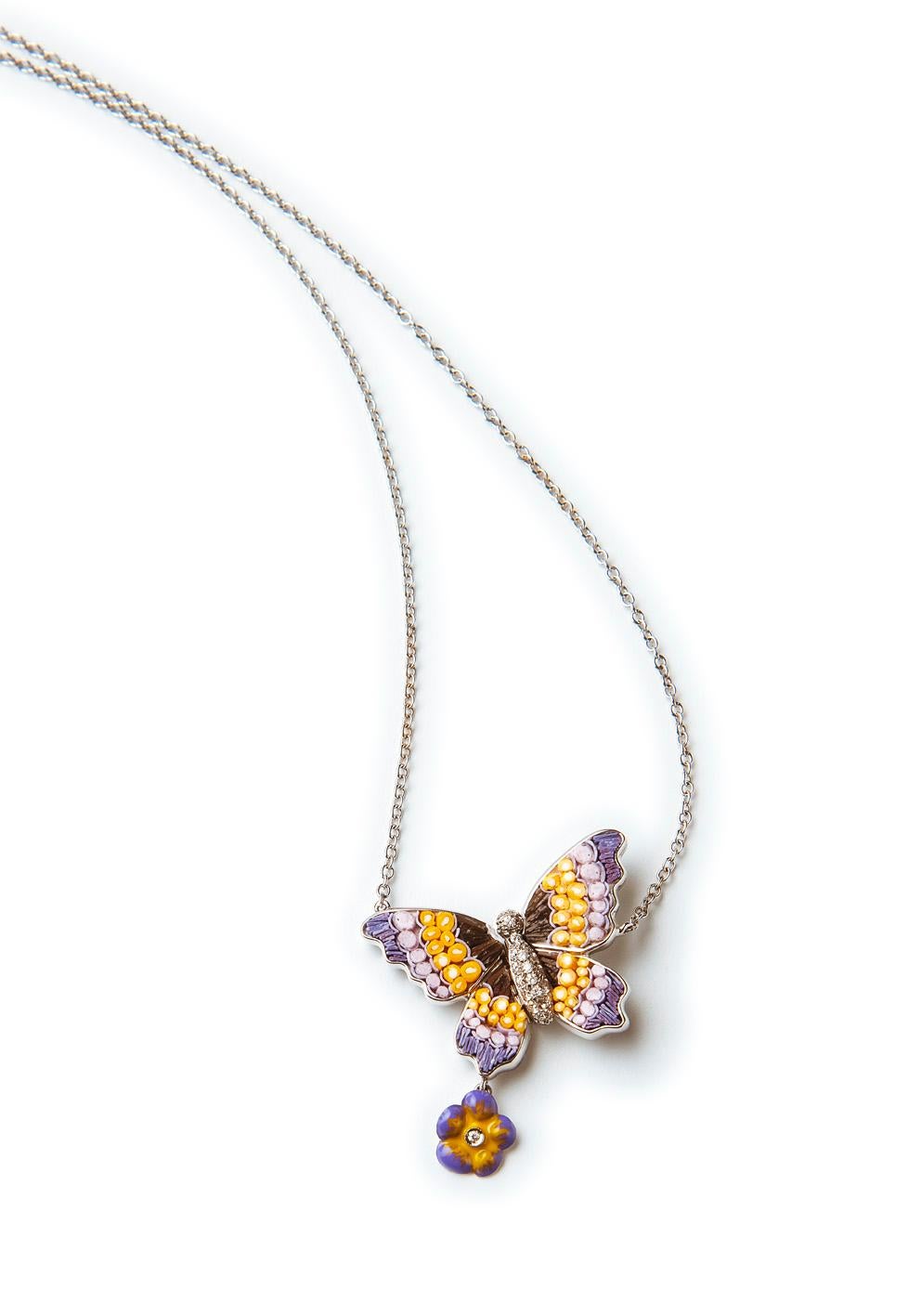 purple butterfly necklaces