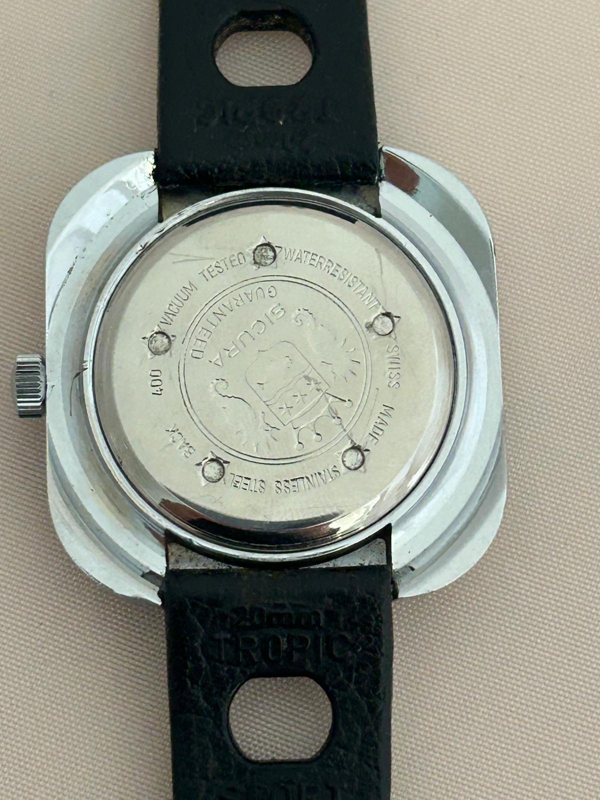 Women's or Men's Sicura Globetrotter GMT, 23 Jewel Manual Movement, 41mm Case, Year 1974... For Sale