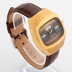 Sicura Jump Hour Automatic, Digital Dial, Gold Plated Steel, Year c 1976.