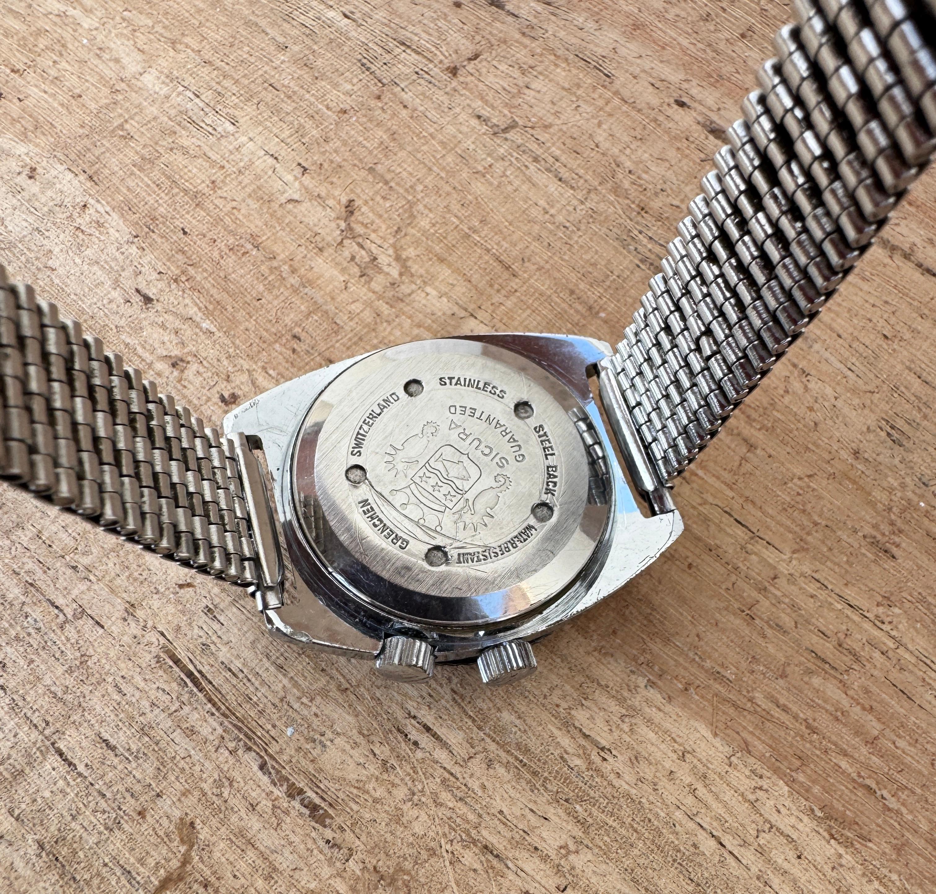 Sicura Super Waterproof 400 - 25 Jewels Shockprotected Diver watch For Sale 8