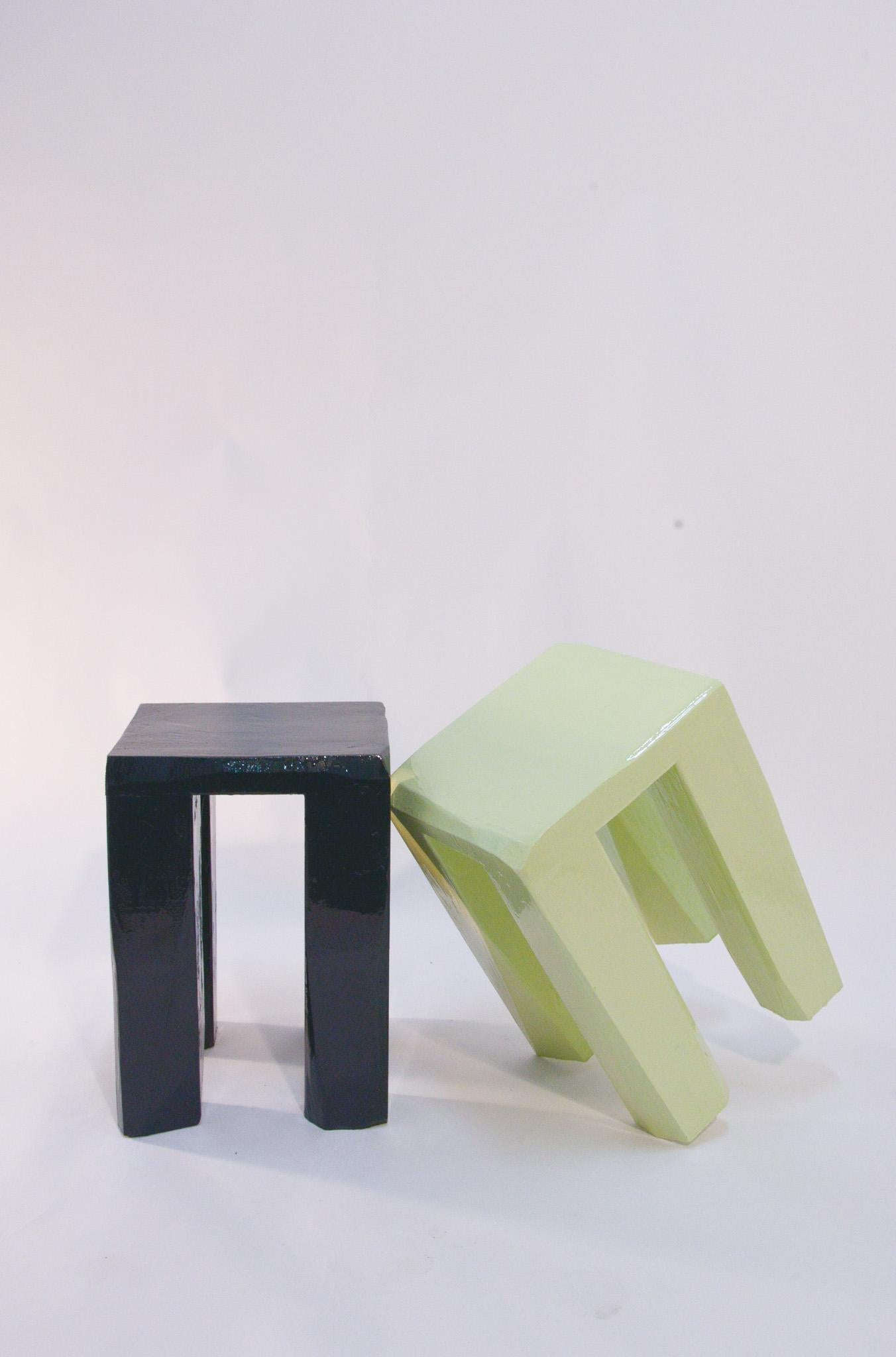 The SID 1.2 stool is fabricated in Brooklyn by designer David Larsson. These solid wood stools are made to order and can be customized by color. The epoxy adds a unique texture to the high gloss finish, with a hand made quality that guarantees each