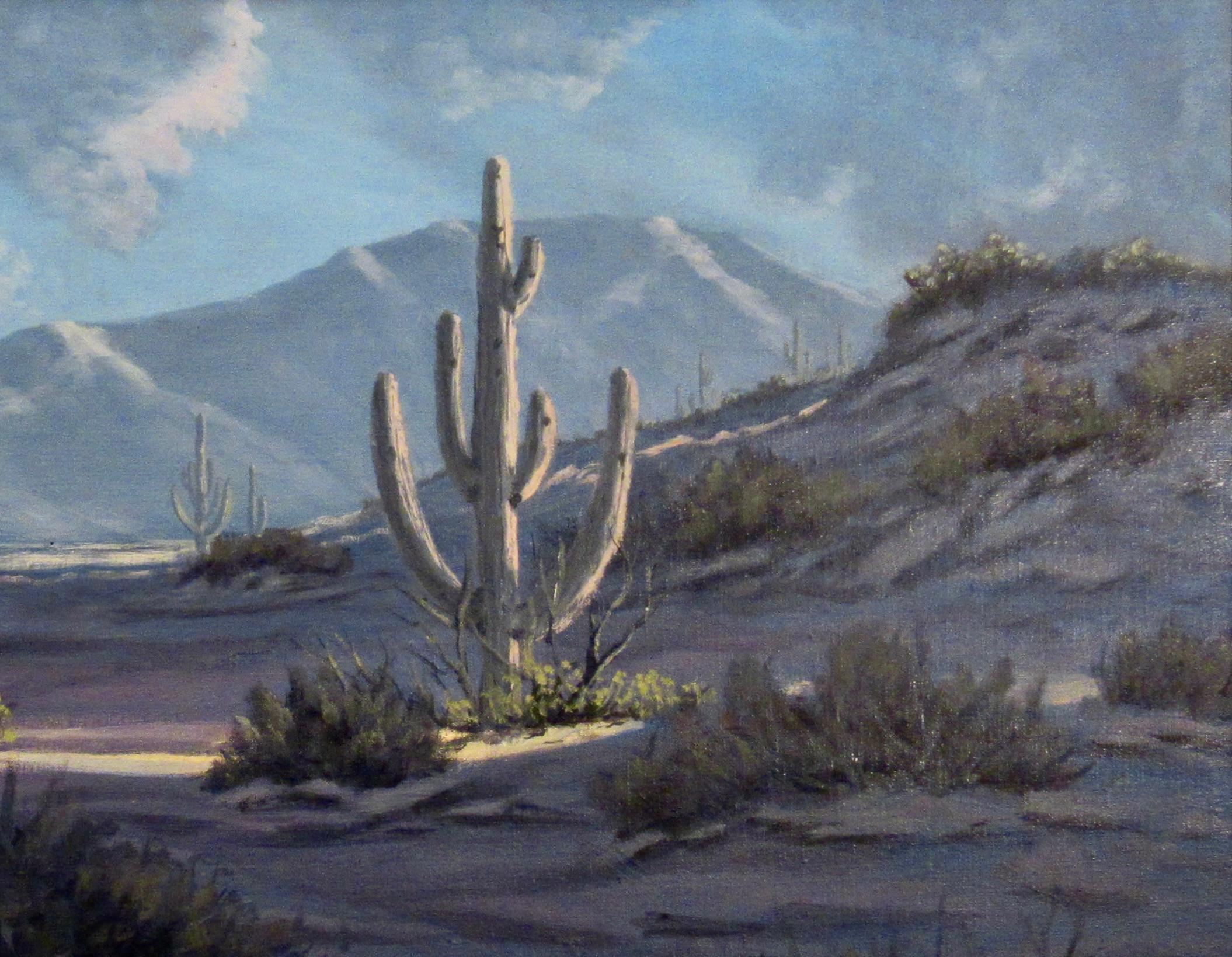Cerca de Tubac, Arizona - Painting impresionista estadounidense de Sid Cedargreen