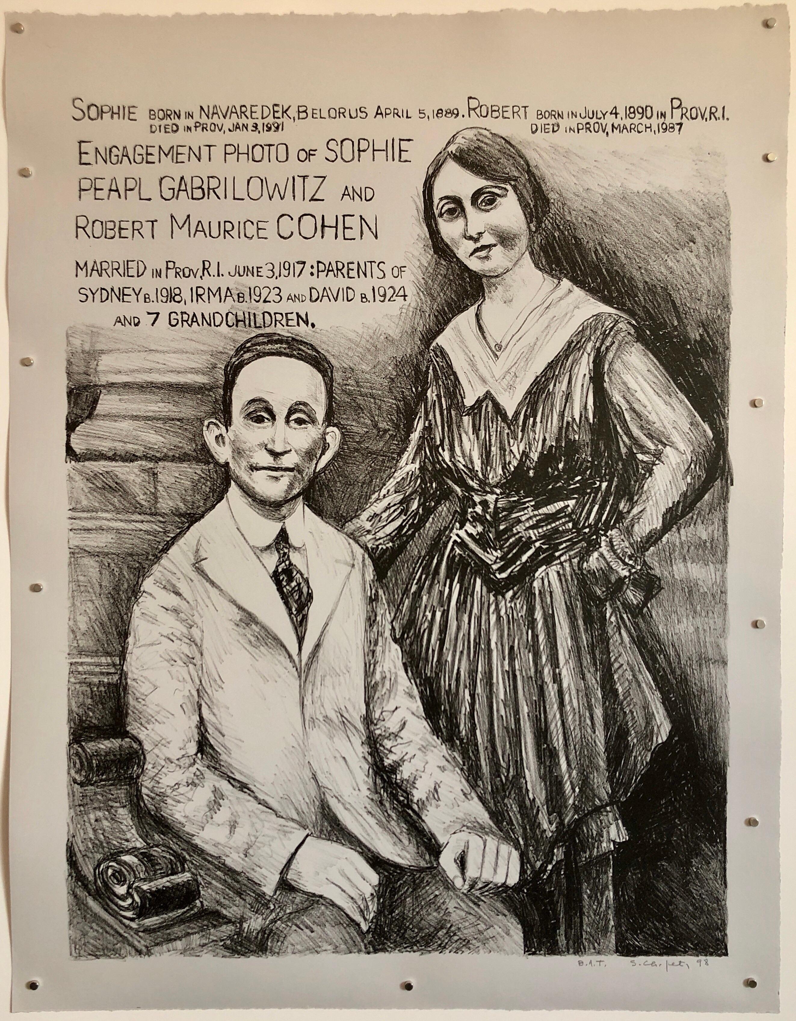 Description:
Medium: Lithograph. Hand signed 
Print Image Size: 23 3/8 x 18 1/8 inches.
Print Edition: no edition. this is marked B.A.T.
Alternate Medium: Lithograph.
Ink(s): black.
Support: grey wove paper.
Double portrait of the artist's aunt and