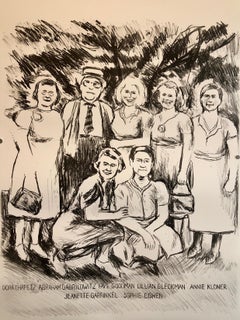 Columbus Ohio State Judaica Lithograph Jewish Americana Family Reunion Portrait
