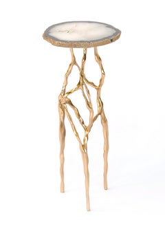 Sid Drink Table with Agate Top by Fakasaka Design