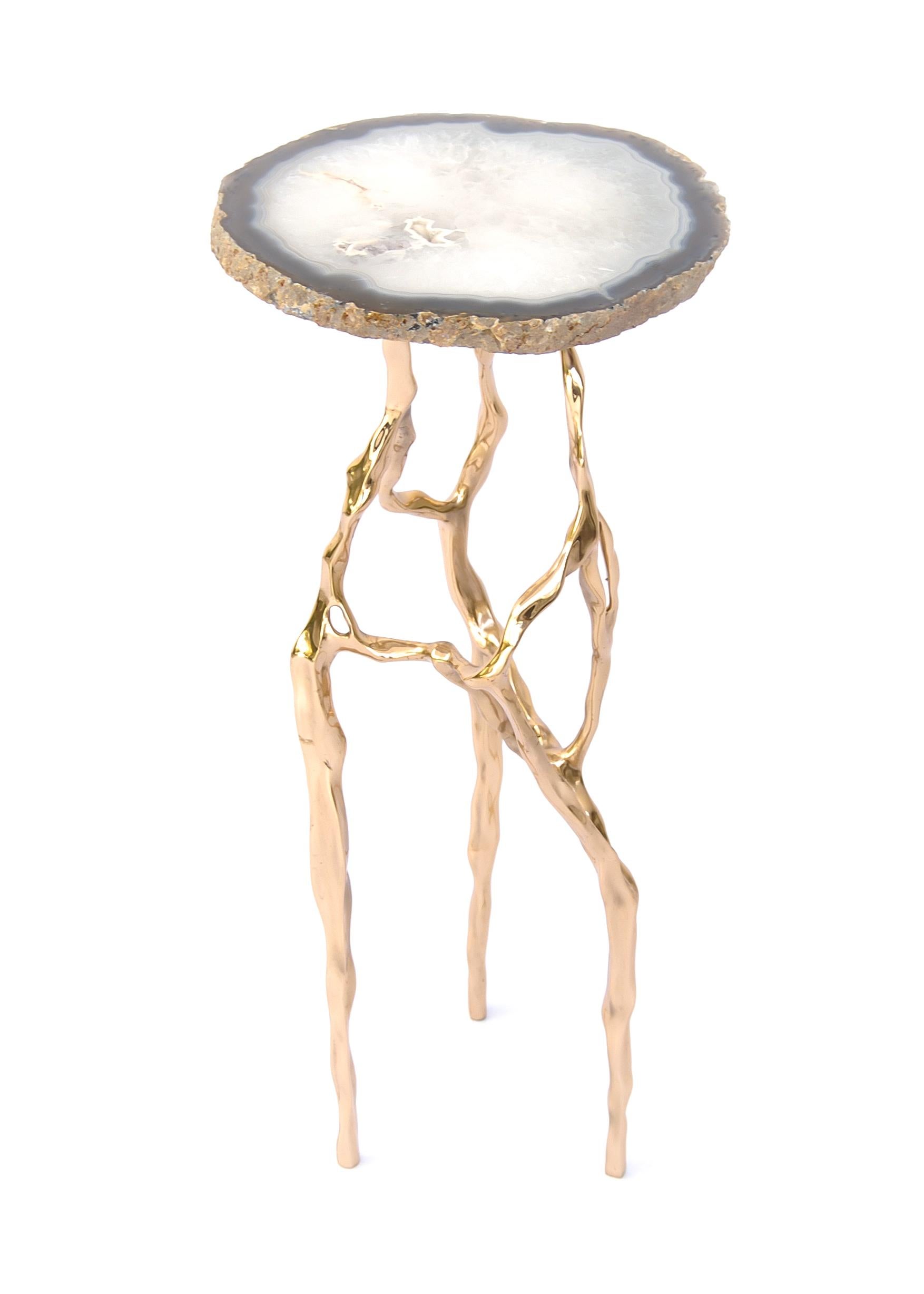 Other Sid Drink Table with Agate Top by Fakasaka Design For Sale