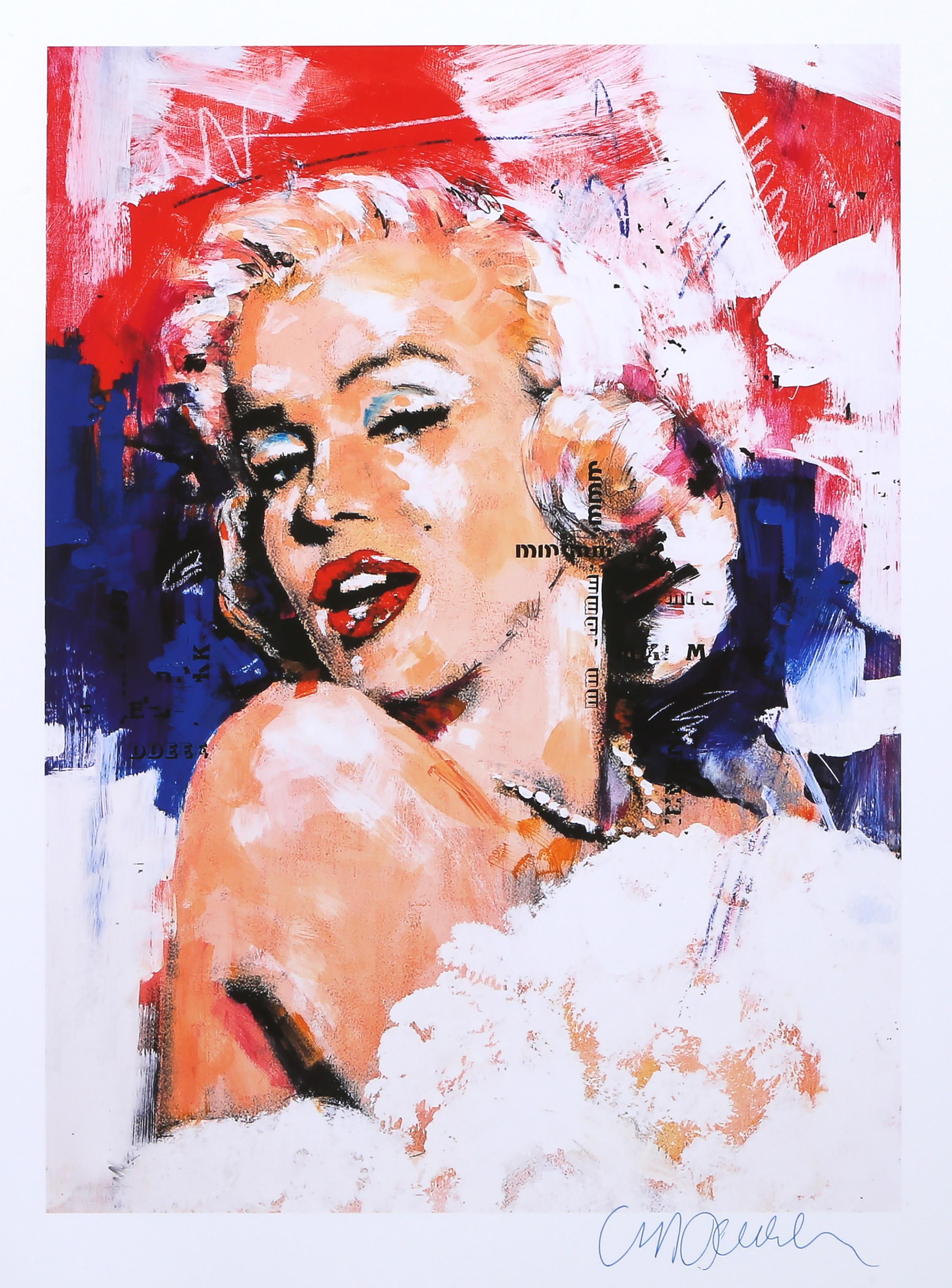 Sid Maurer, American (1926 - ) - Red and Blue Marilyn, Medium:  Offset Reproduction on Paper, signed in pen, Image Size:  16.5 x 12 inches, Size:  22 x 17 in. (55.88 x 43.18 cm)
