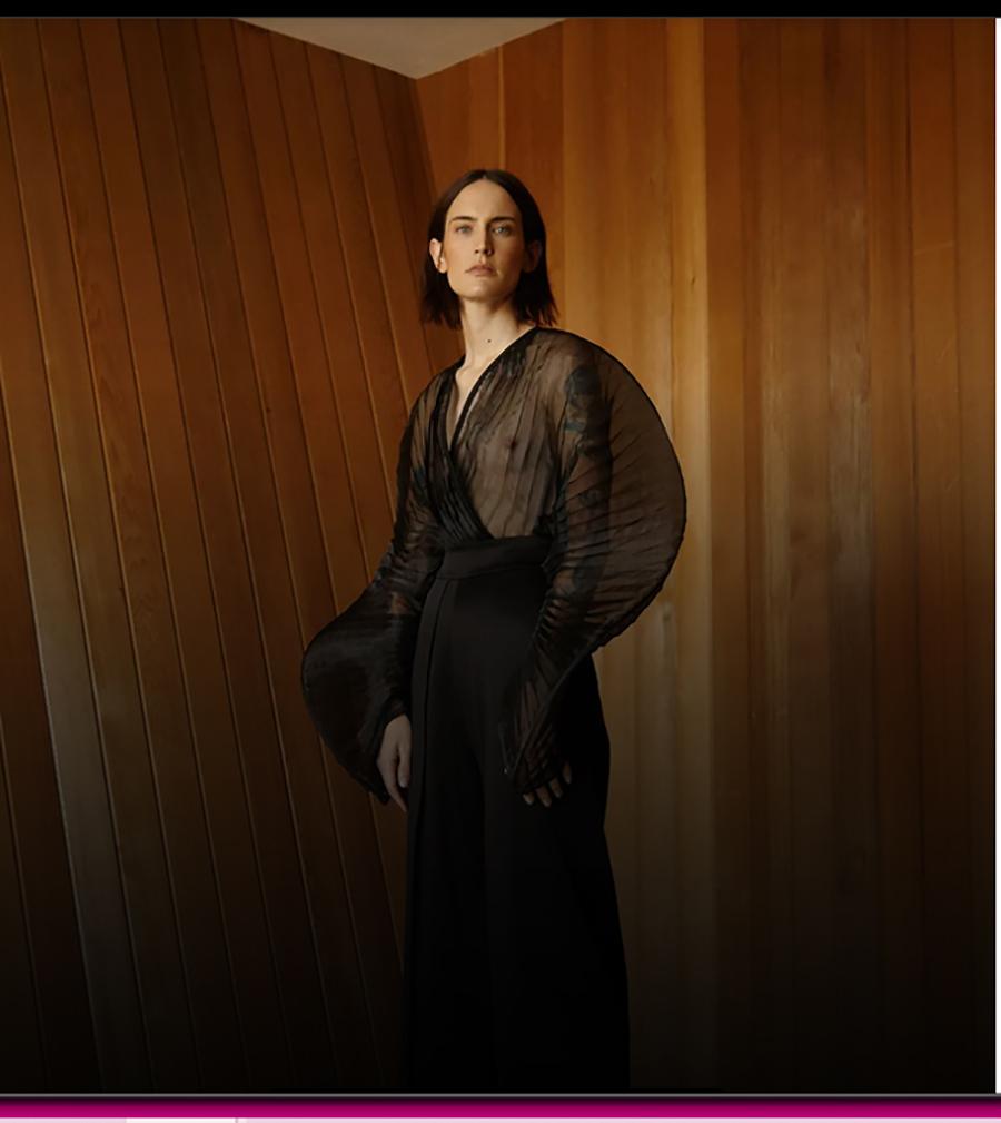 Sid Neigum Spring 2018 RTW Signature Sculptural Sheer Pleated Wired Wrap Top 10