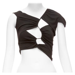 SID NEIGUM Tension Top asymétrique découpé asymétrique en viscose noire mélangée XS
