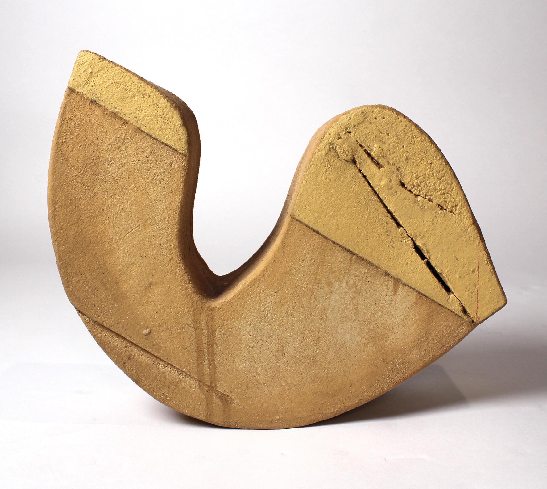 Signed abstract ceramic sculpture by artist Siddiq Kahn. Purchased during an exhibition at the Nasher Museum in Dallas, TX.

Siddiq Khan was born in Guyana and raised in Canada and London. He received a Diploma of Fine Art at the Byam Shaw School