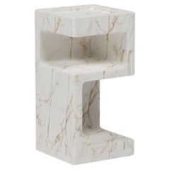 Side 22 V1, 21st Century Honed Marble Side Table Nightstand by Studio SORS
