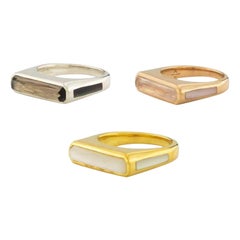 Side Band Gem Ring Set