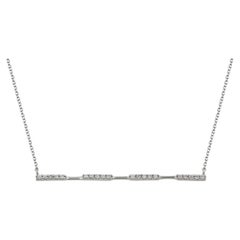 Side Bar Pendant in White Gold and Diamonds