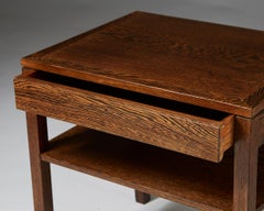Danish Wenge Side Table, Mid Century Design, Drawer & Shelf, 1960s