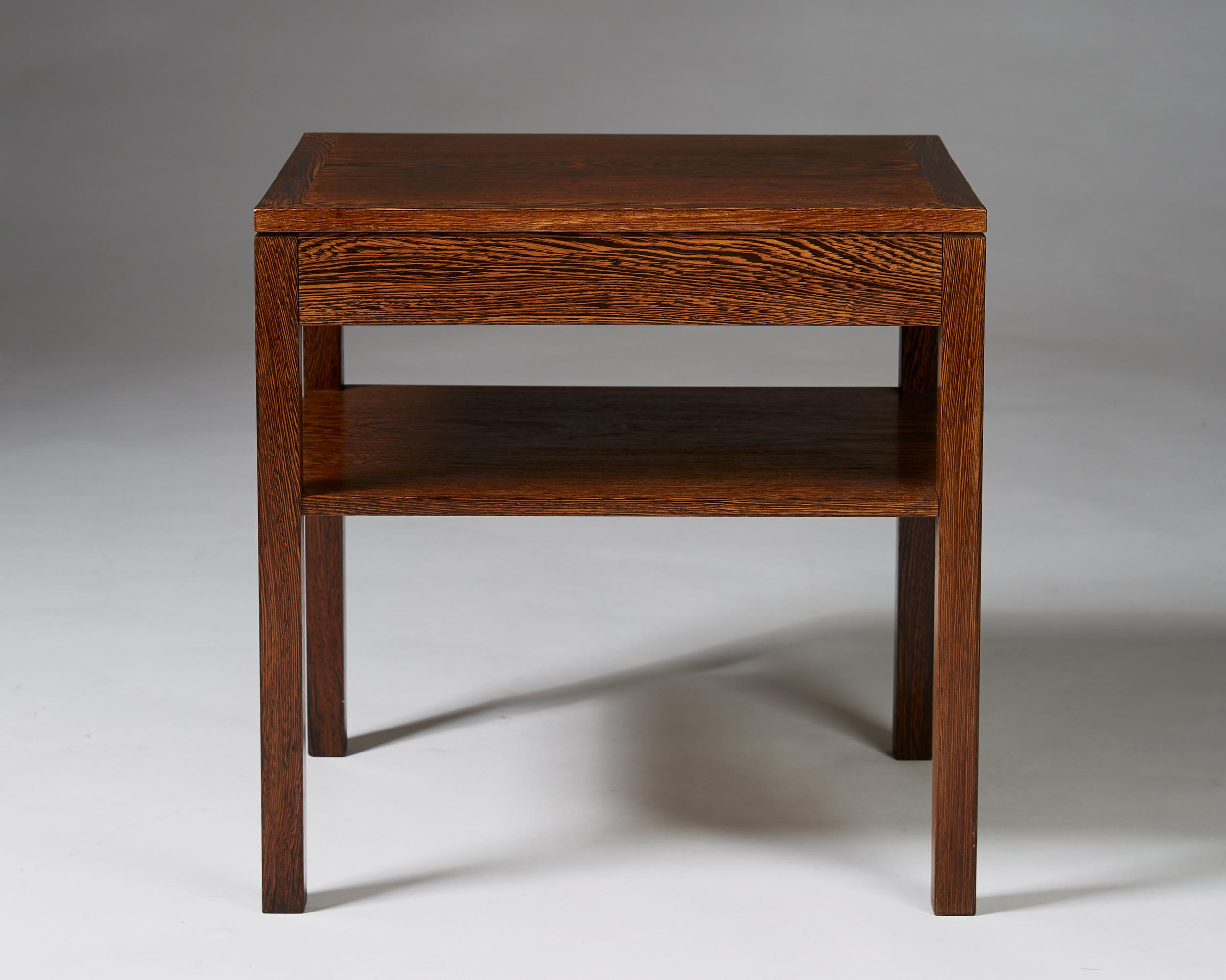 Side/Bedside Table, Anonymous, Denmark. 1960s, Wenge In Excellent Condition For Sale In Stockholm, SE