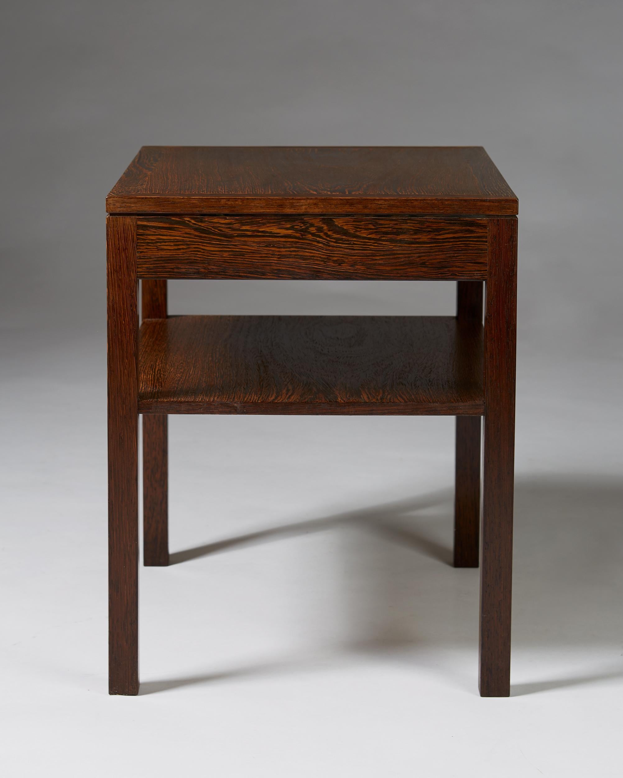 Mid-20th Century Side/Bedside Table, Anonymous, Denmark. 1960s, Wenge For Sale