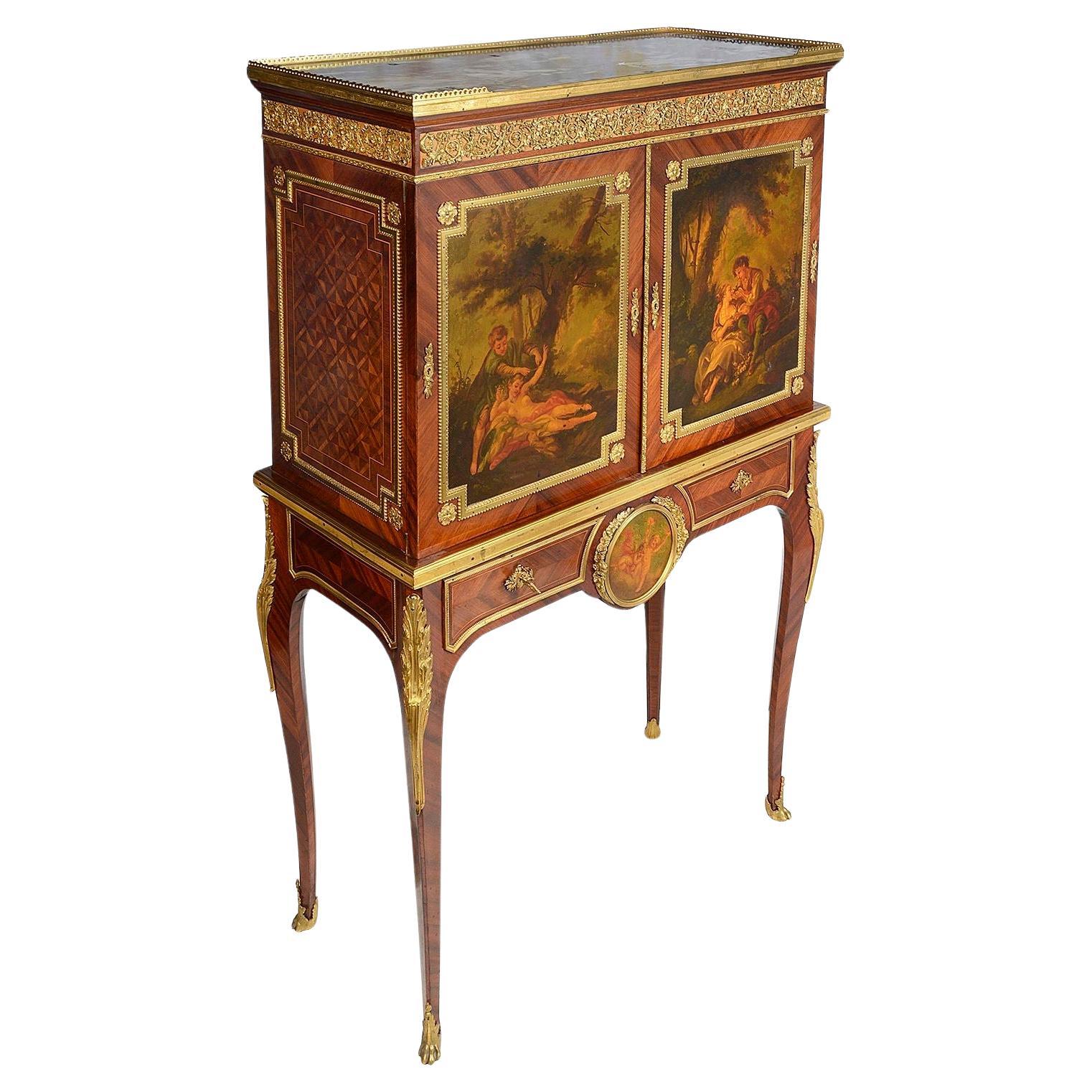 Side cabinet on stand, by Paul Somani, 19th Century.