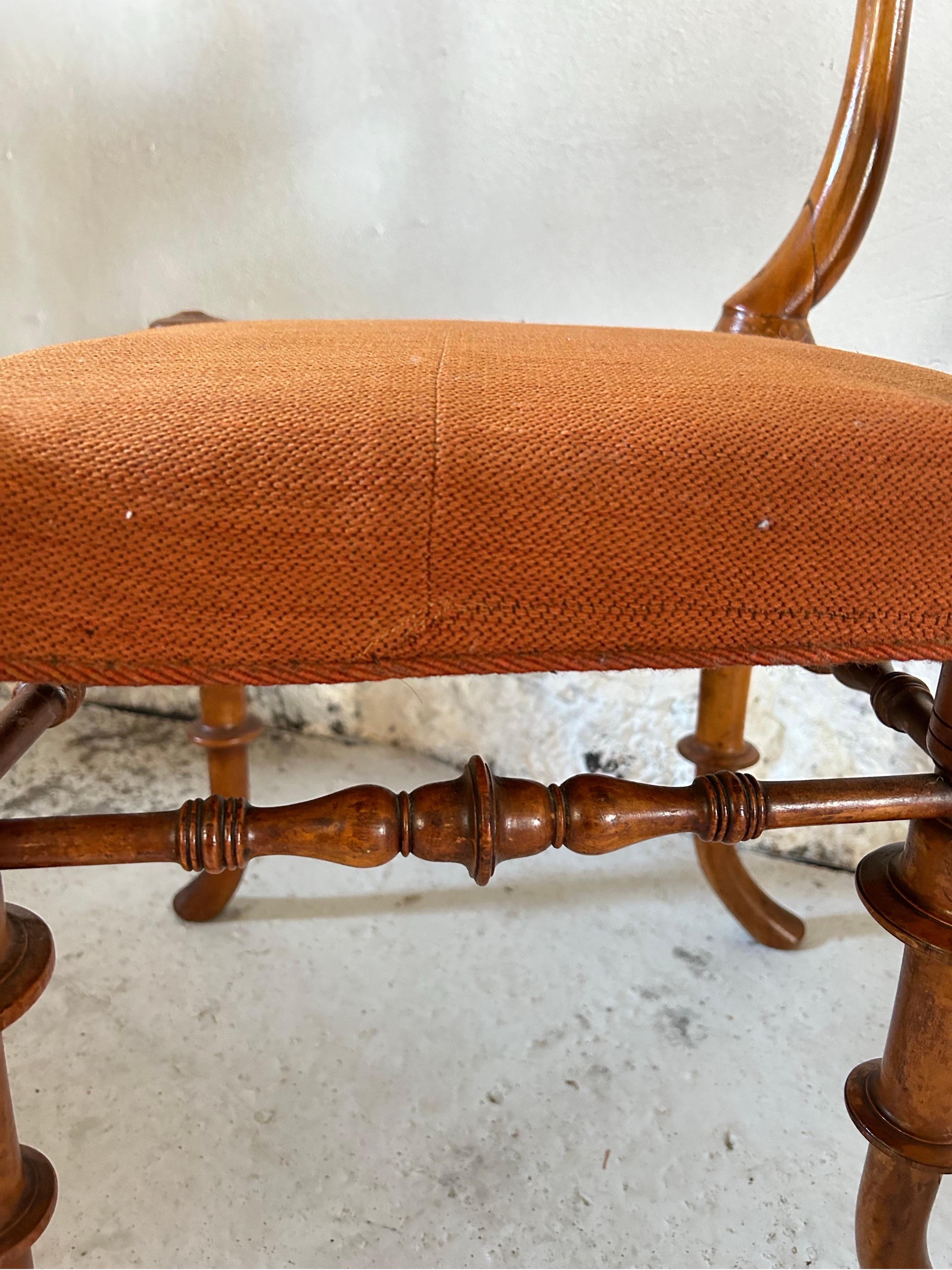 Wool Side Chair by Danish Artist Jørgen Roed, Denmark 1840’s For Sale