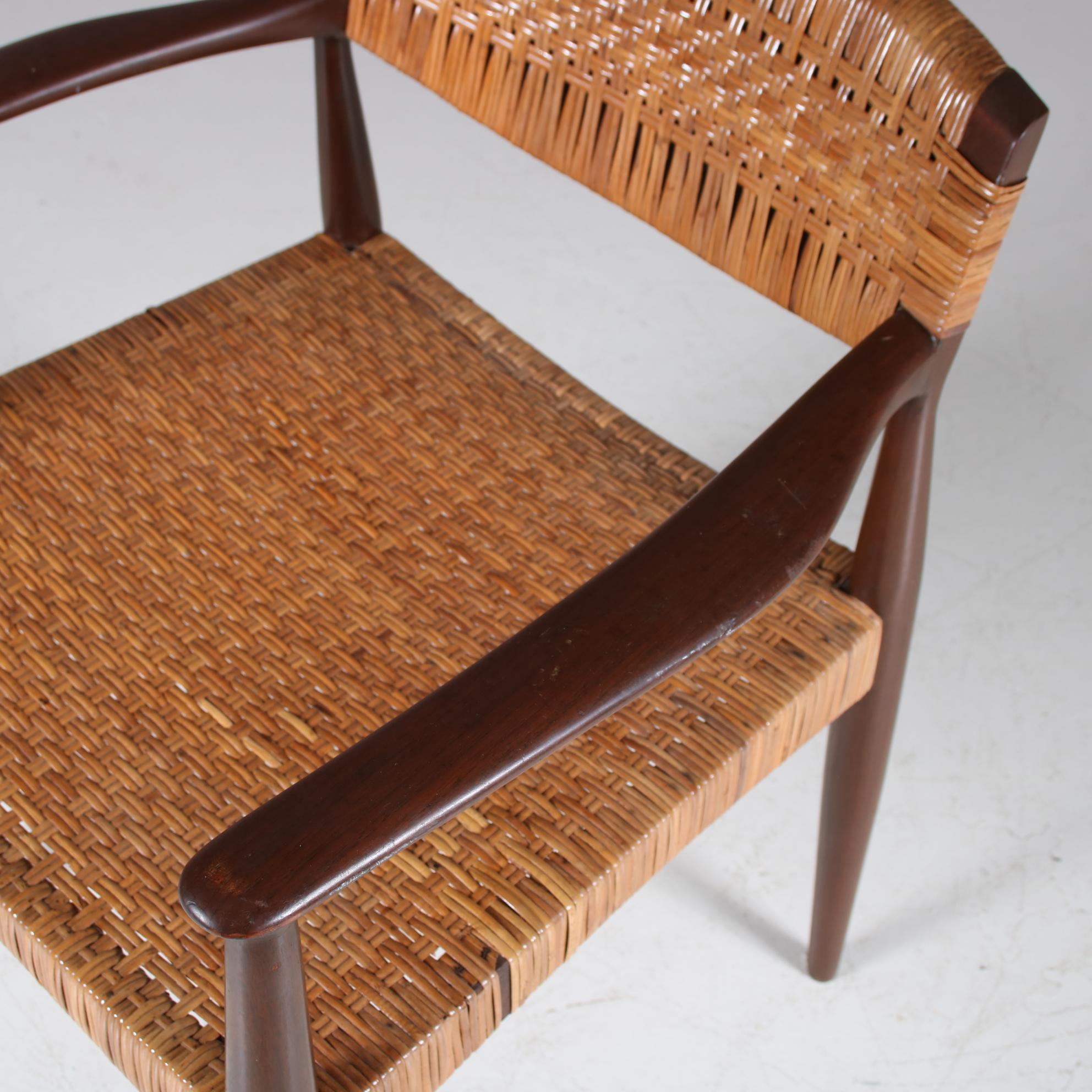 Chaise d'appoint par Einar Larsen & Aksel Bender Madsen pour Willy Beck, Danemark 1950 État moyen - En vente à Amsterdam, NL