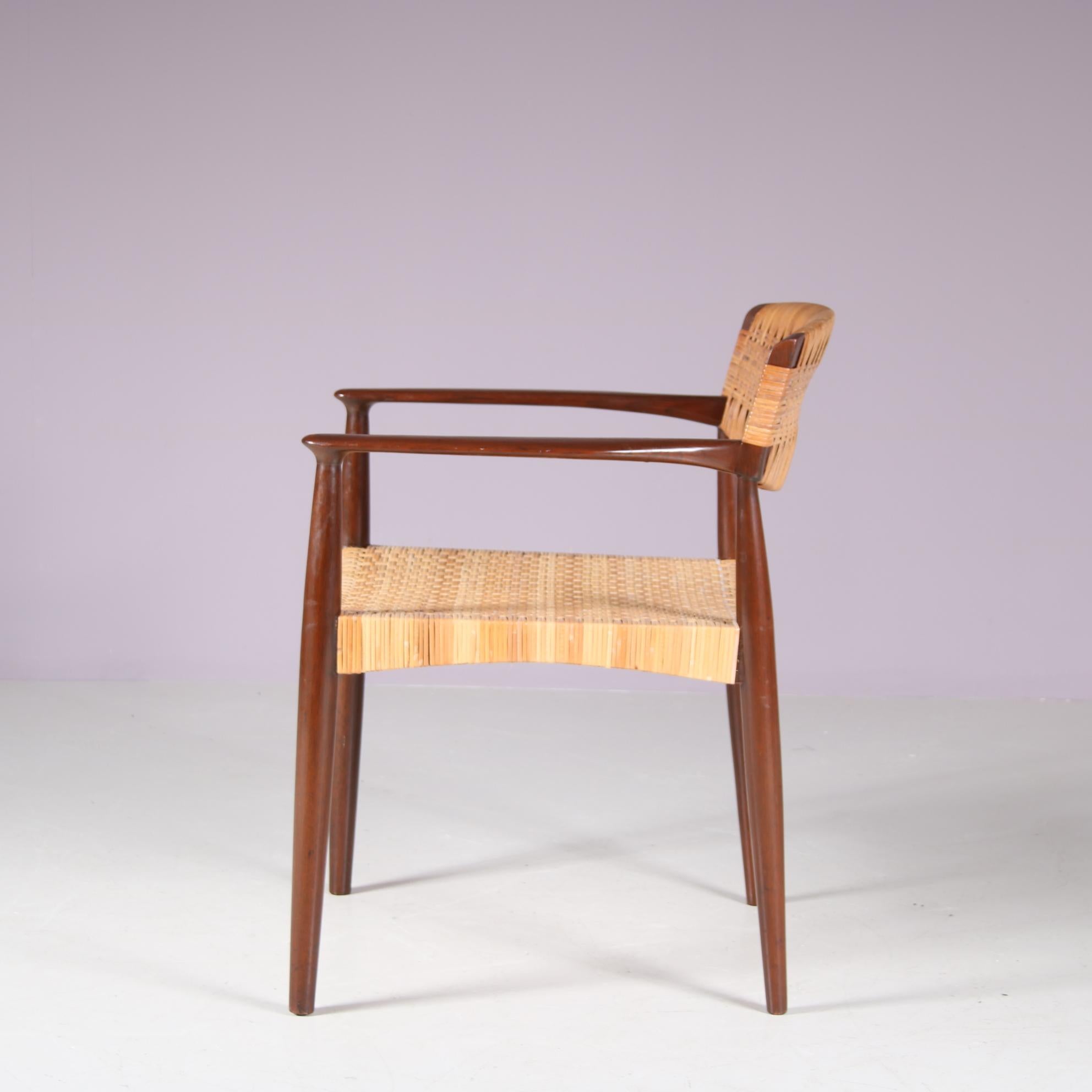 Chaise d'appoint par Einar Larsen & Aksel Bender Madsen pour Willy Beck, Danemark 1950 Bon état - En vente à Amsterdam, NL
