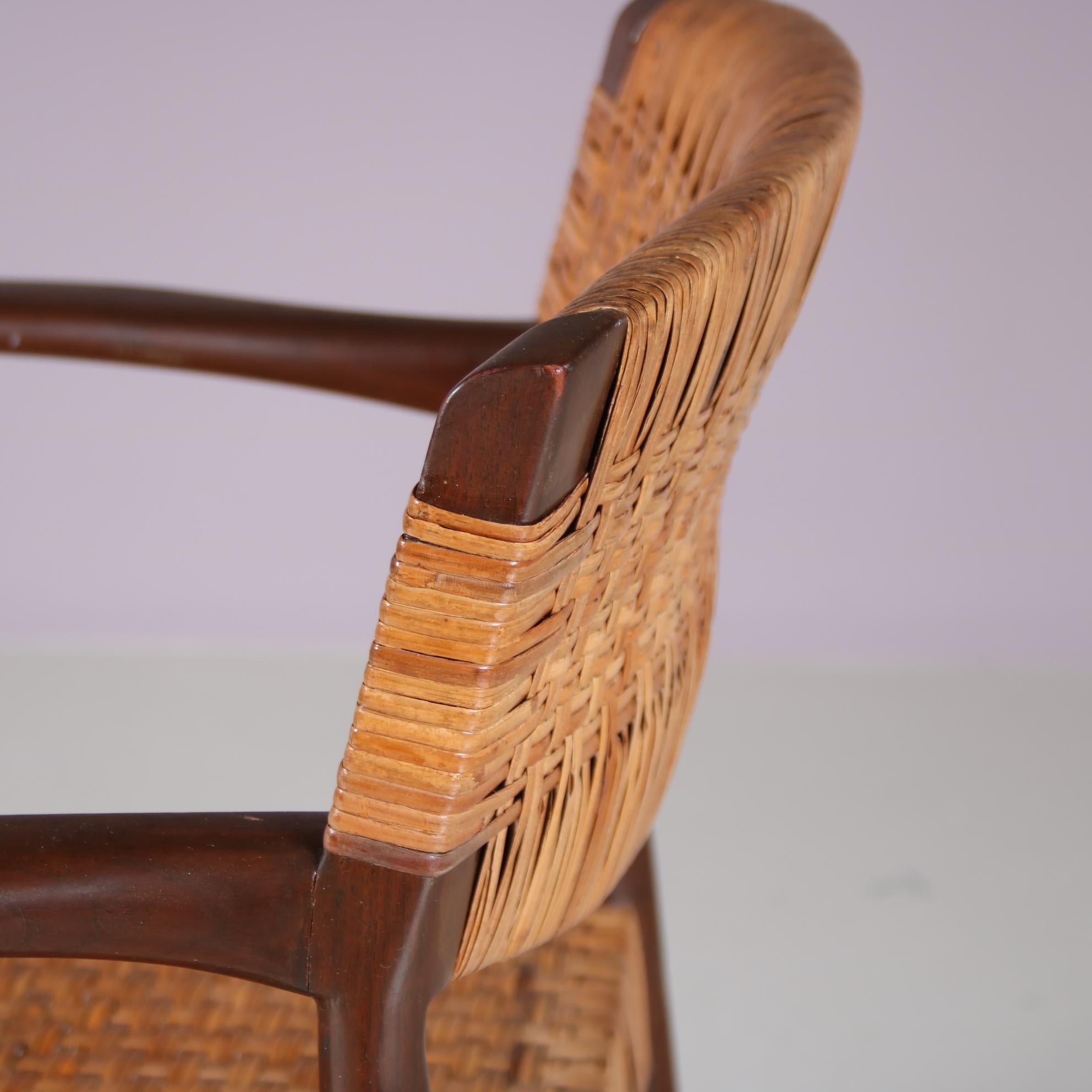 Jonc Chaise d'appoint par Einar Larsen & Aksel Bender Madsen pour Willy Beck, Danemark 1950 en vente