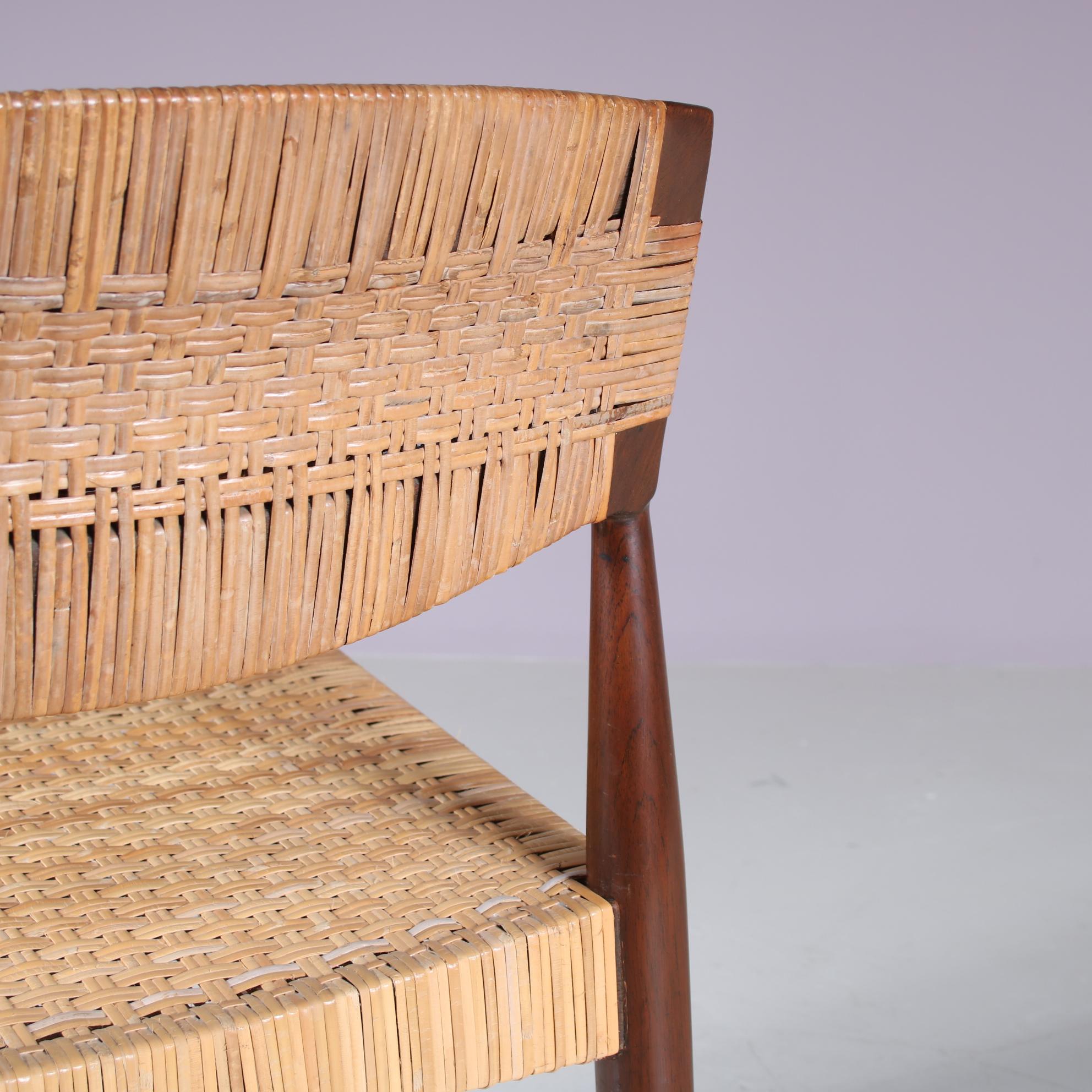 Jonc Chaise d'appoint par Einar Larsen & Aksel Bender Madsen pour Willy Beck, Danemark 1950 en vente