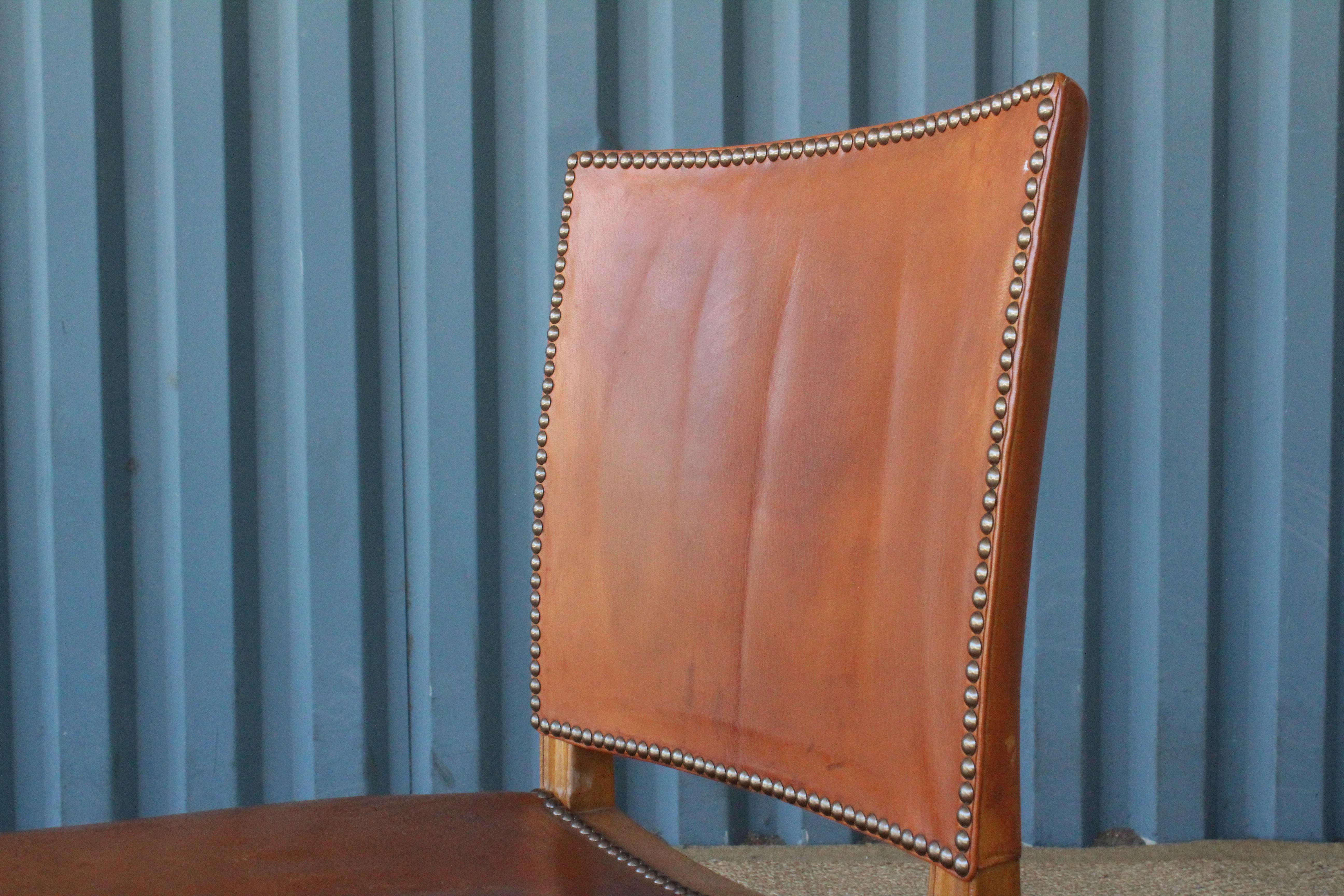 Leather Side Chair by Kaare Klint, Denmark, 1940s