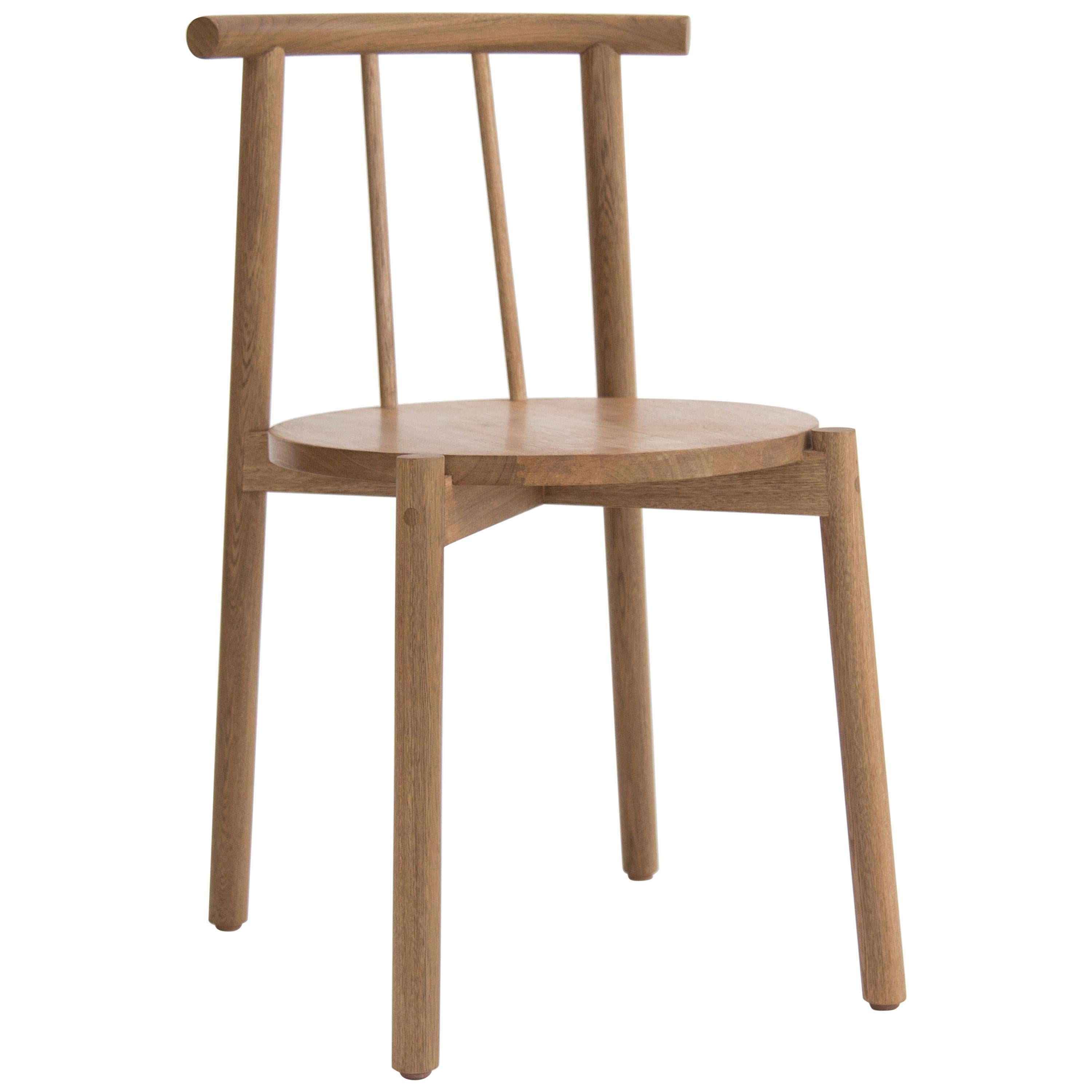 Chaise d'appoint, chaise de salle à manger fabriquée en bois de chêne massif