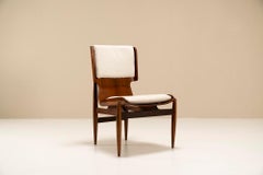 Chaise d'appoint en bois cintré avec placage en bois de rose par Barovero Turin, Italie, années 1960