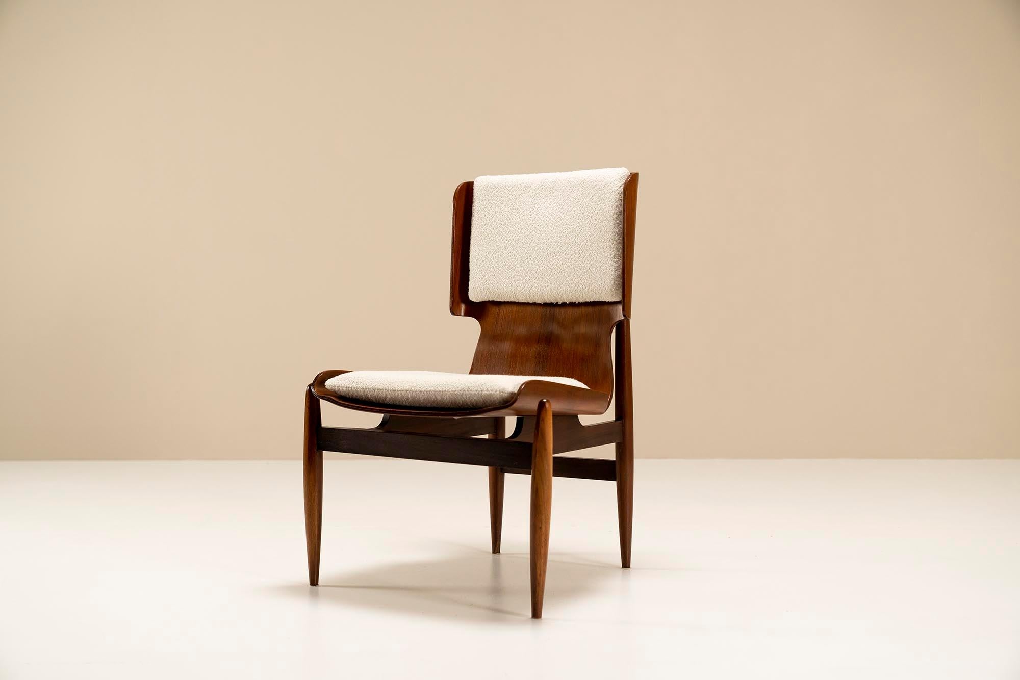 Italian Side Chair in Bentwood with Rosewood Veneer by Barovero Turin, Italy, 1960s