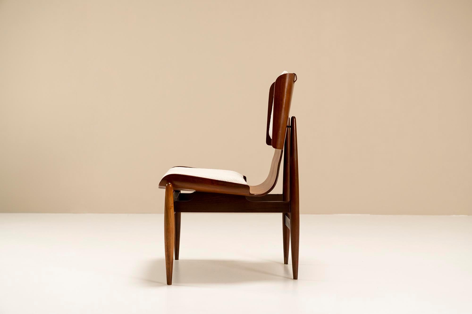 Side Chair in Bentwood with Rosewood Veneer by Barovero Turin, Italy, 1960s In Good Condition In Hellouw, NL