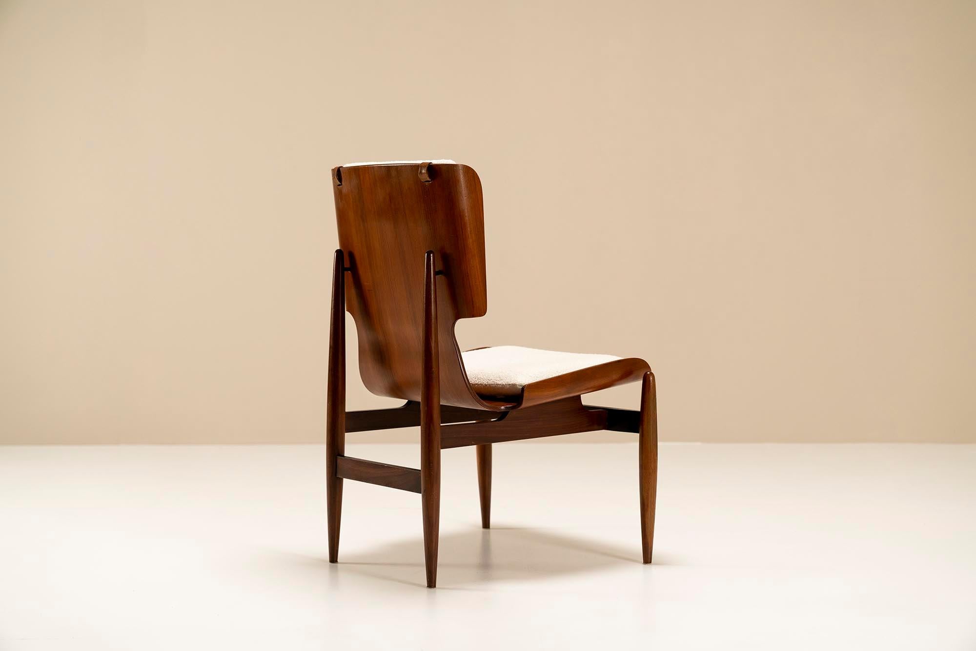 Side Chair in Bentwood with Rosewood Veneer by Barovero Turin, Italy, 1960s 2