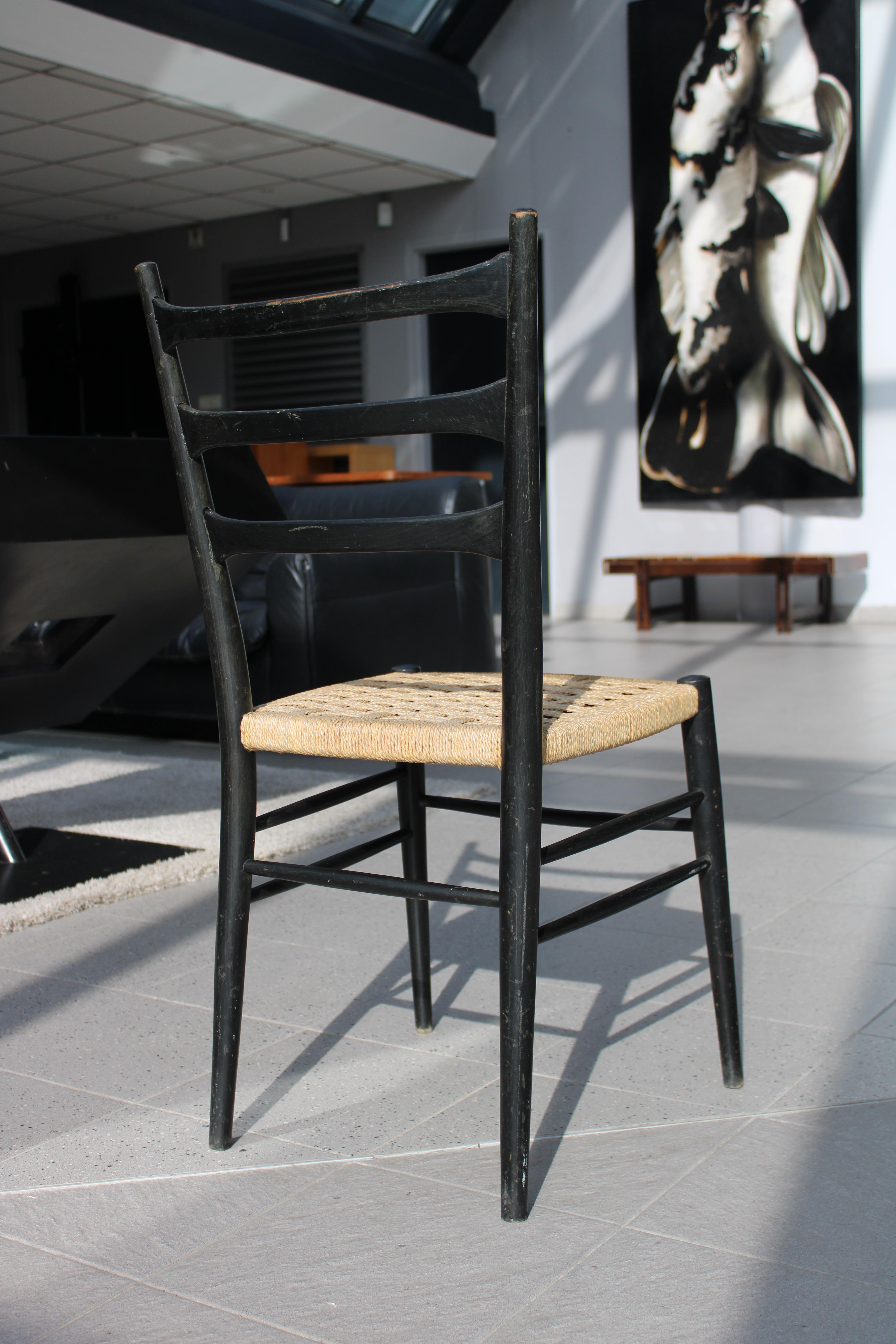 Italian Side Chair in the Style Gio Ponti, 1950s