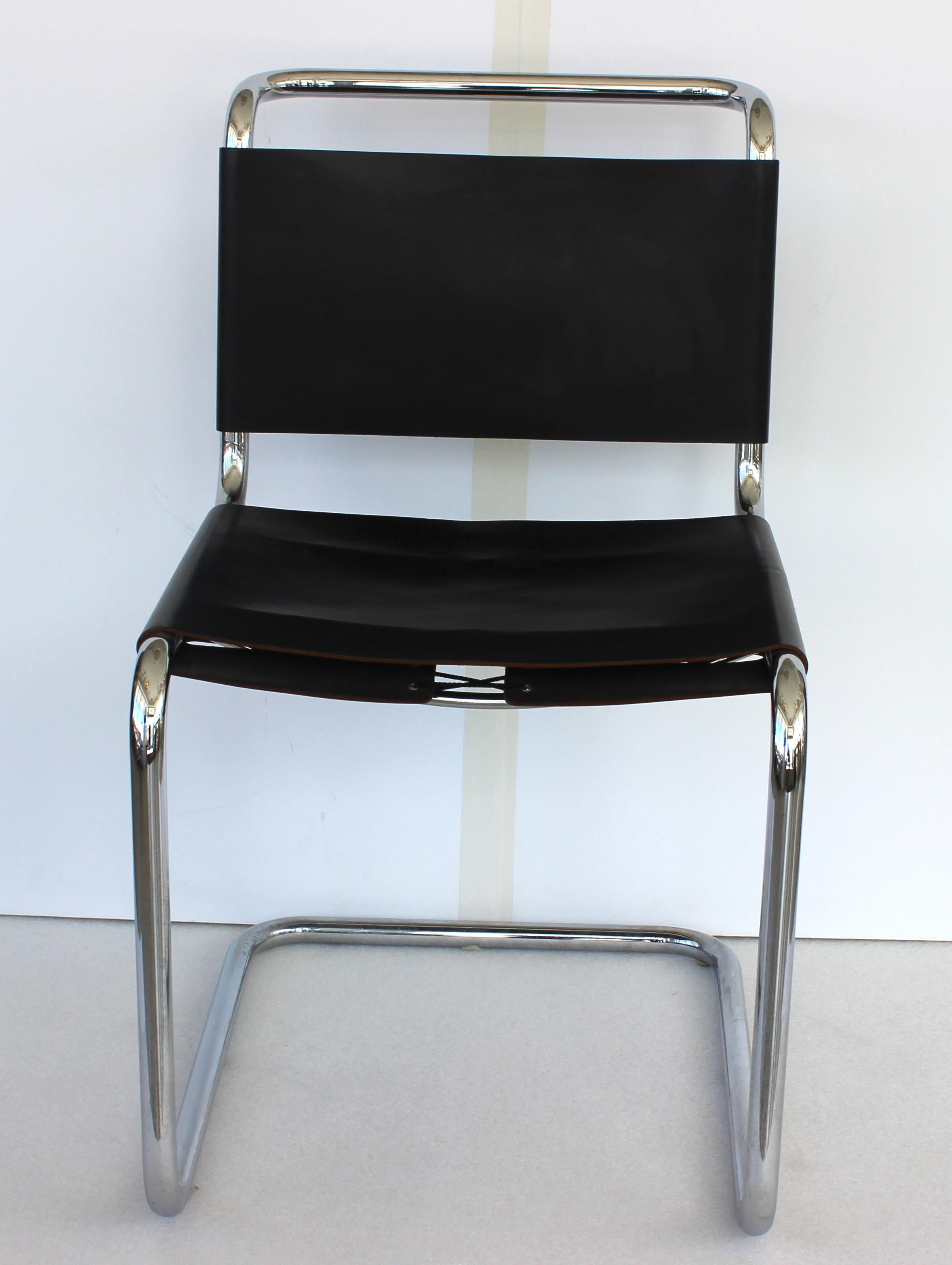 Mid-Century Modern Side Chair in the Style of Mies van der Rohe For Sale