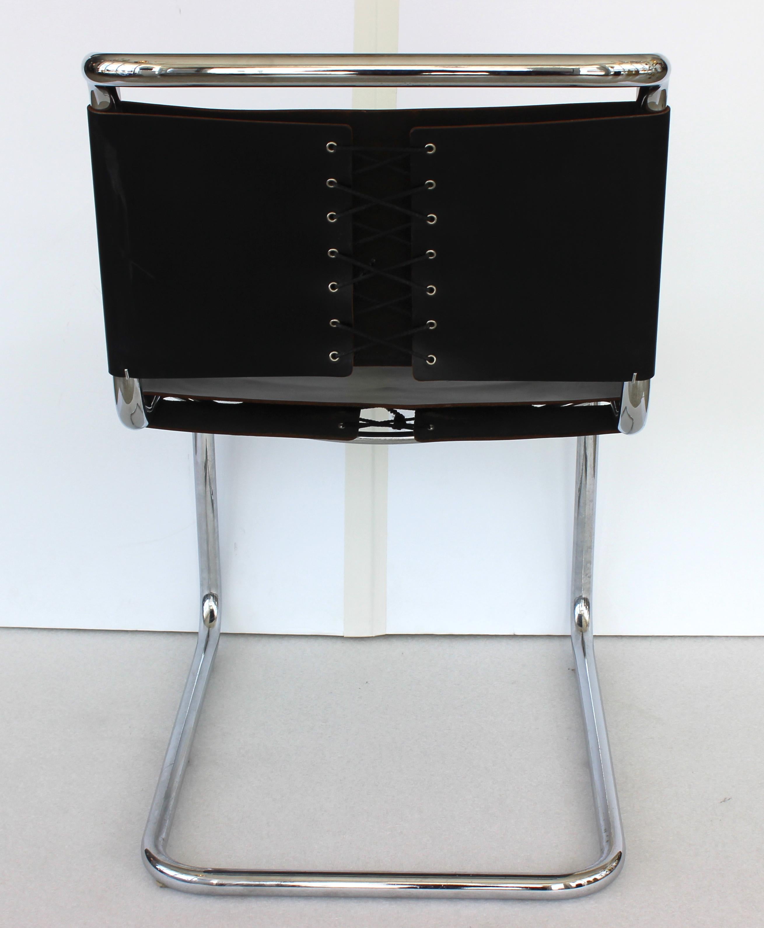 Plated Side Chair in the Style of Mies van der Rohe For Sale