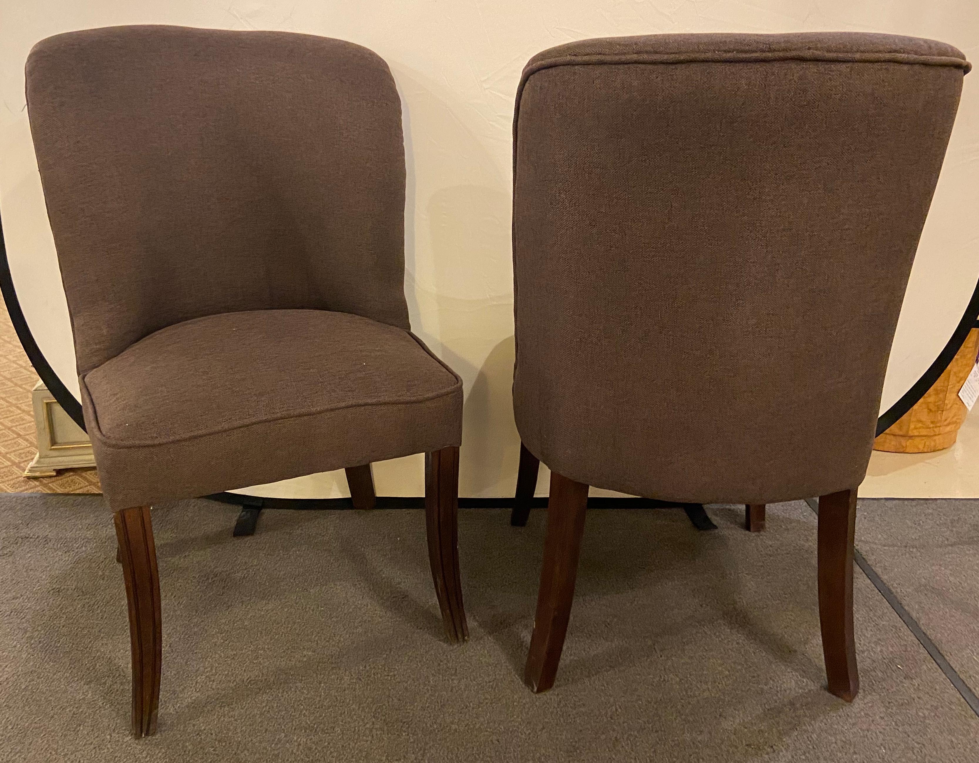 European Karl Springer Style MCM side Gray Chairs, a Pair