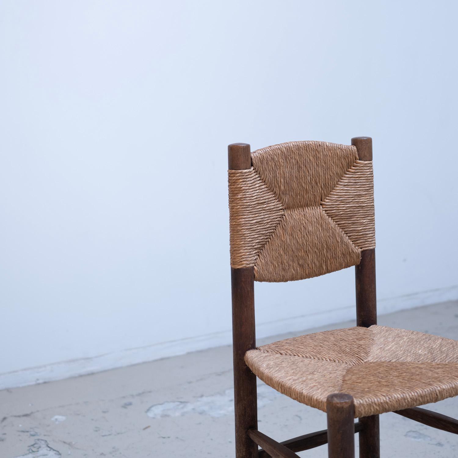Side Chair model No.18 by Charlotte Perriand  rush chair French dining chair For Sale 3