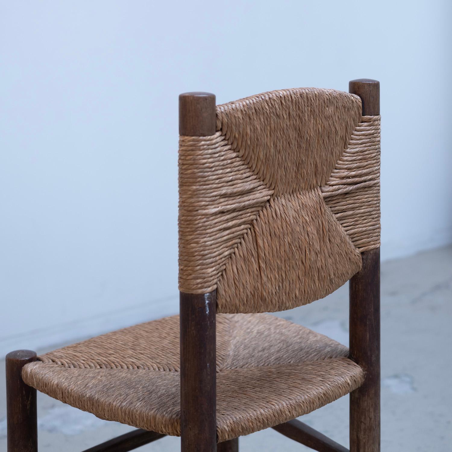 Side Chair model No.18 by Charlotte Perriand  rush chair French dining chair For Sale 5