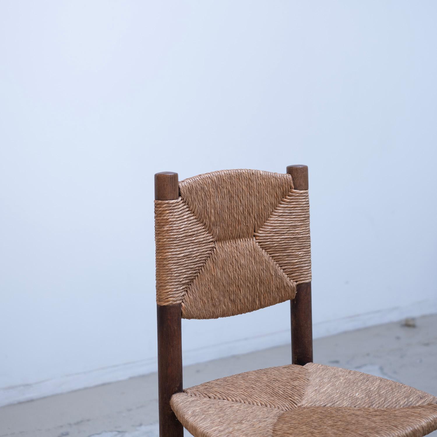 Side Chair model No.18 by Charlotte Perriand  rush chair French dining chair For Sale 2
