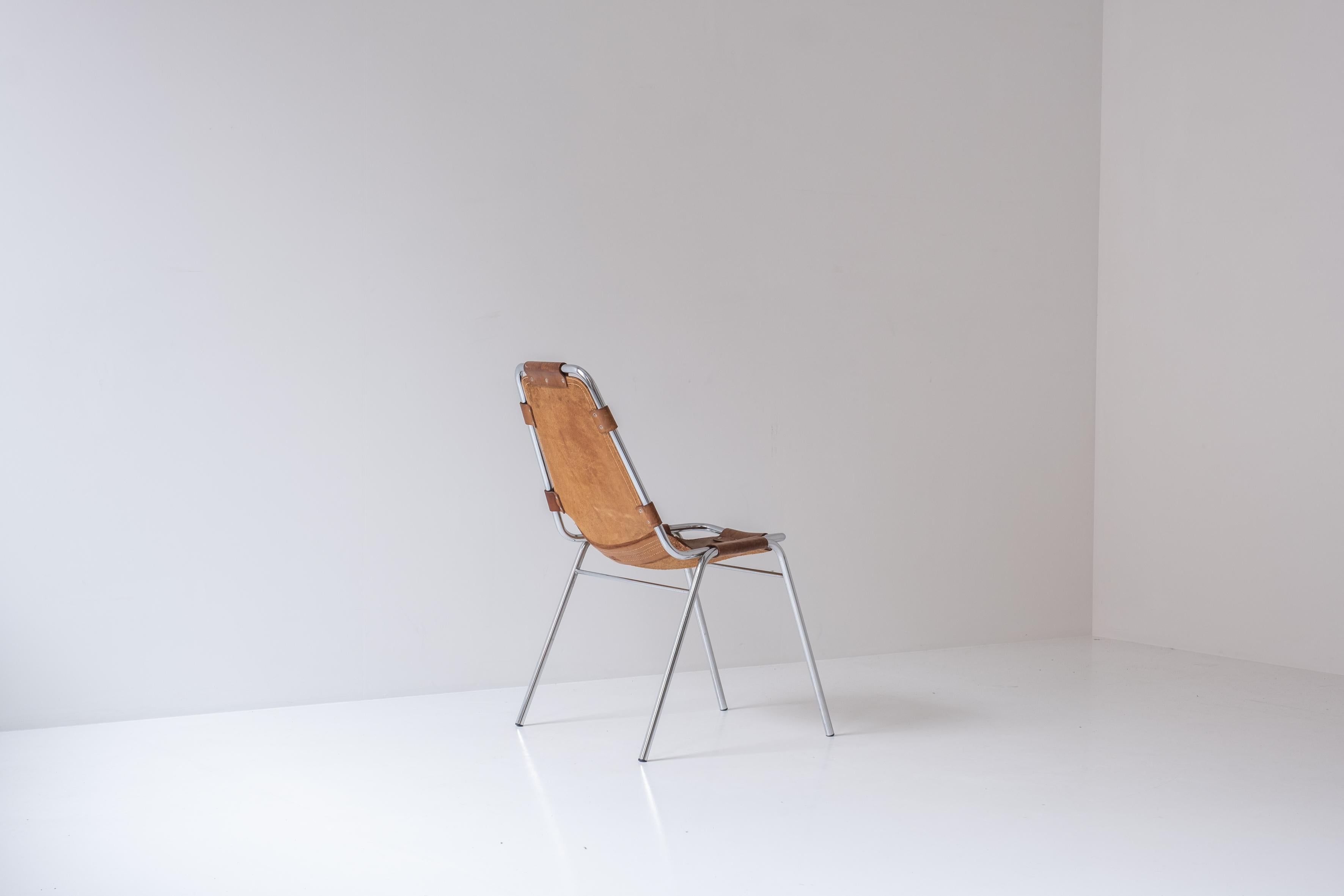 Side Chair Selected by Charlotte Perriand for Les Arcs, France, 1970s In Good Condition In Antwerp, BE