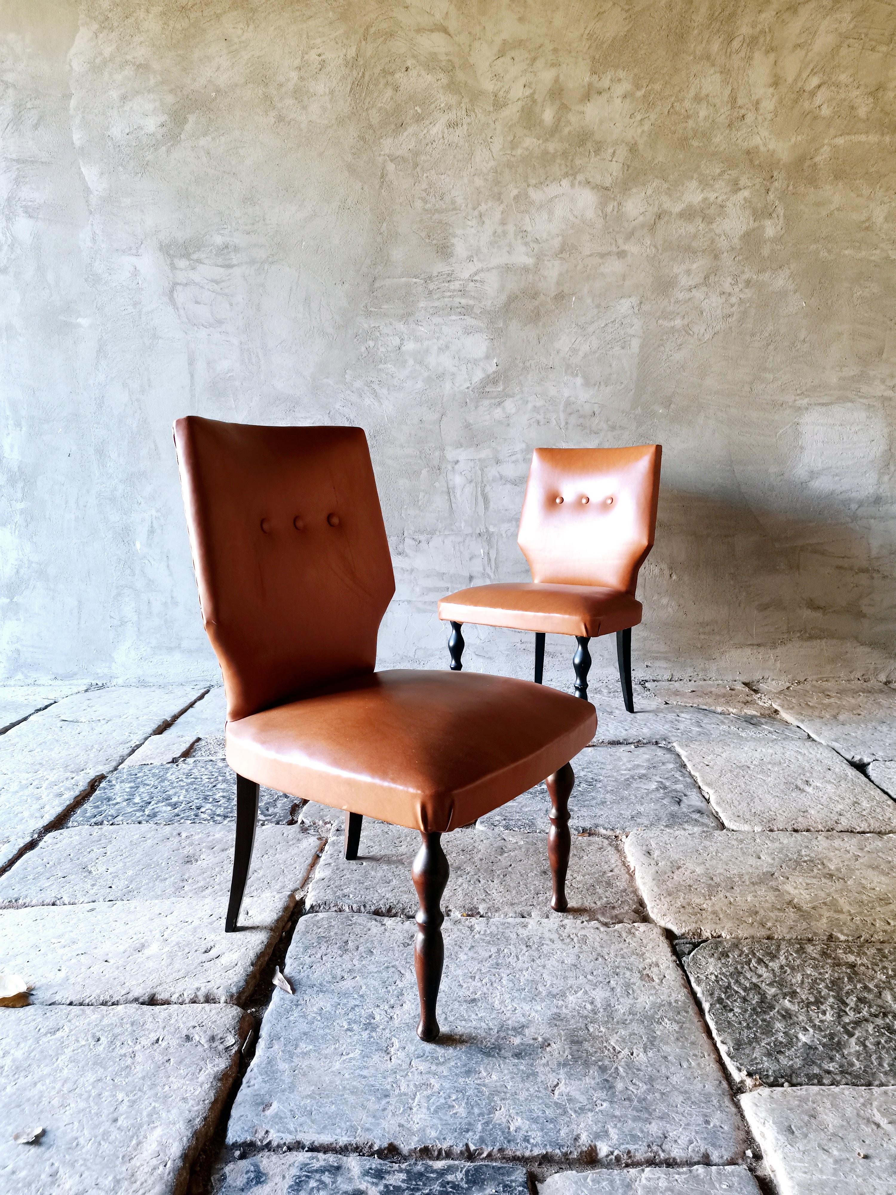 Chaises d'appoint 1950 Italie paire par Guglielmo Ulrich en vente 3