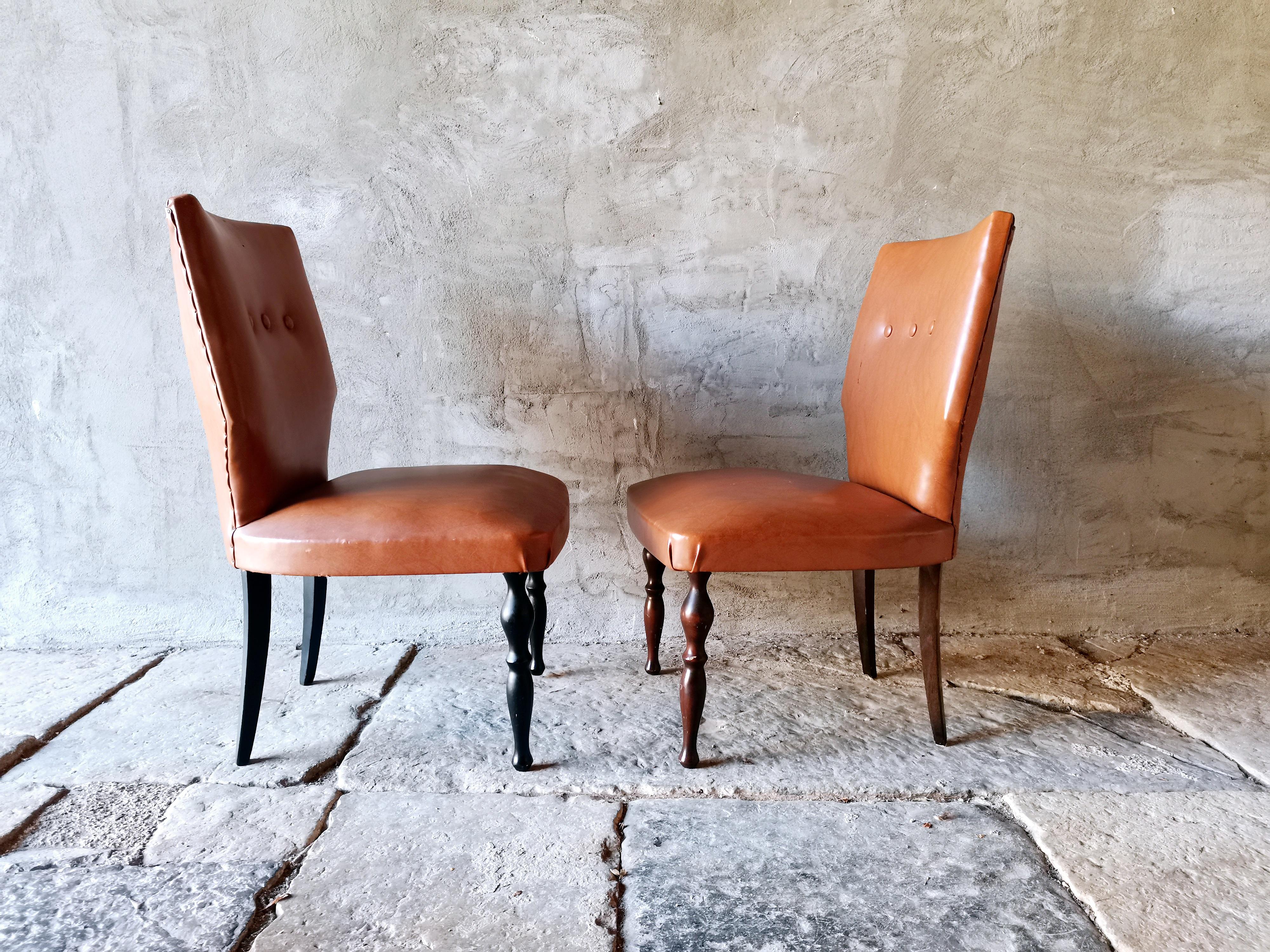 Chaises d'appoint 1950 Italie paire par Guglielmo Ulrich en vente 4