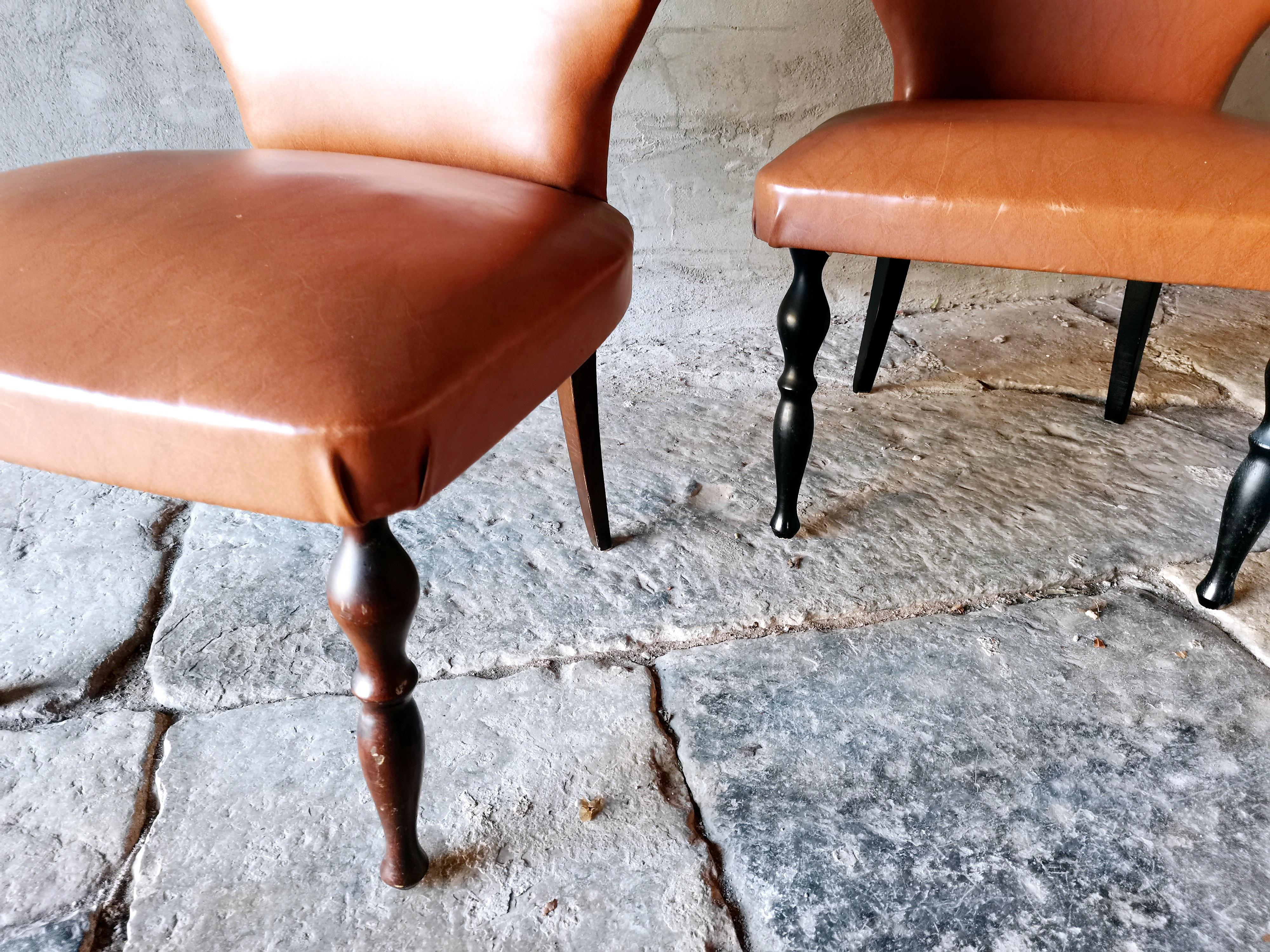 italien Chaises d'appoint 1950 Italie paire par Guglielmo Ulrich en vente